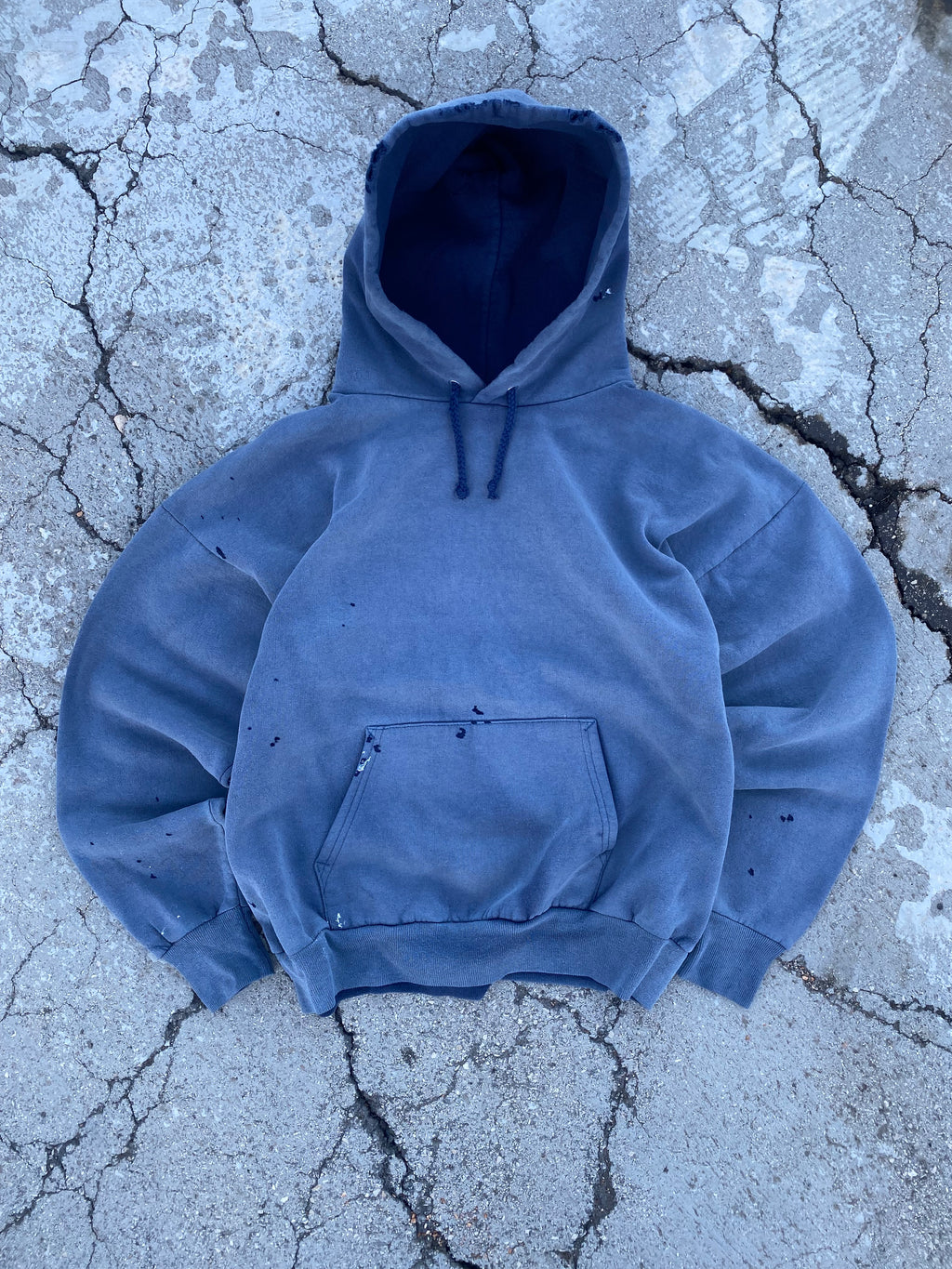 1990’S SUN FADE BLANK BLUE HOODIE (M)