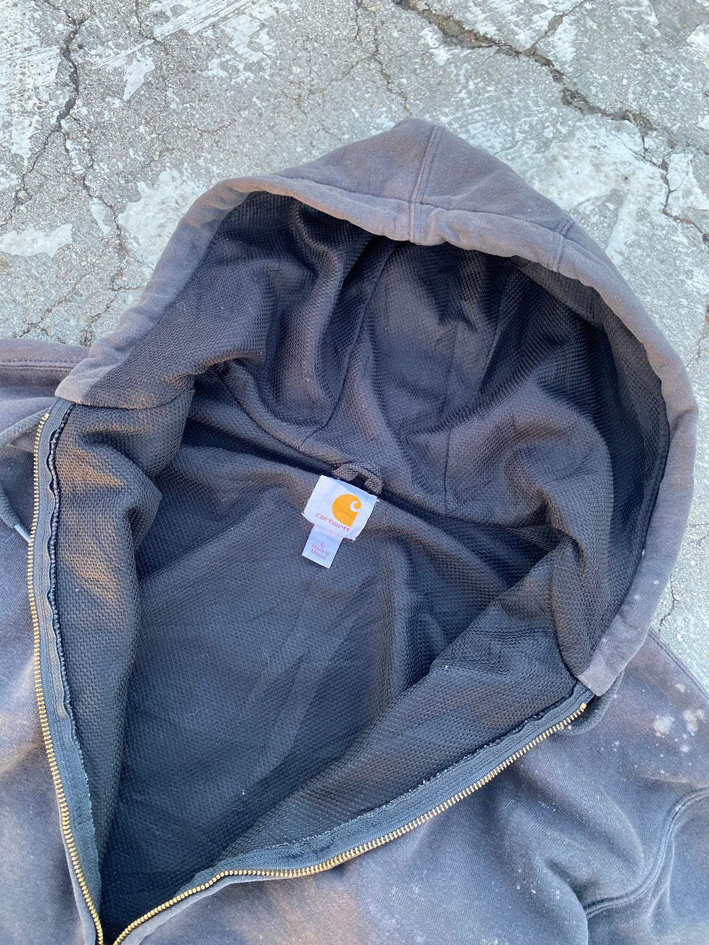 2000’S SUN FADE CARHARTT “GALAXY” THERMAL WAFFLE ZIP HOODIE (L-XL)