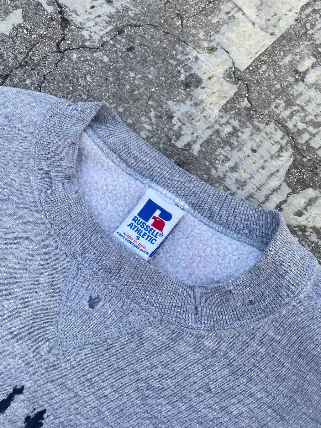 1990’S RUSS(H)ELL ATHLETIC DISTRESSED-PAINTED CREWNECK (S)