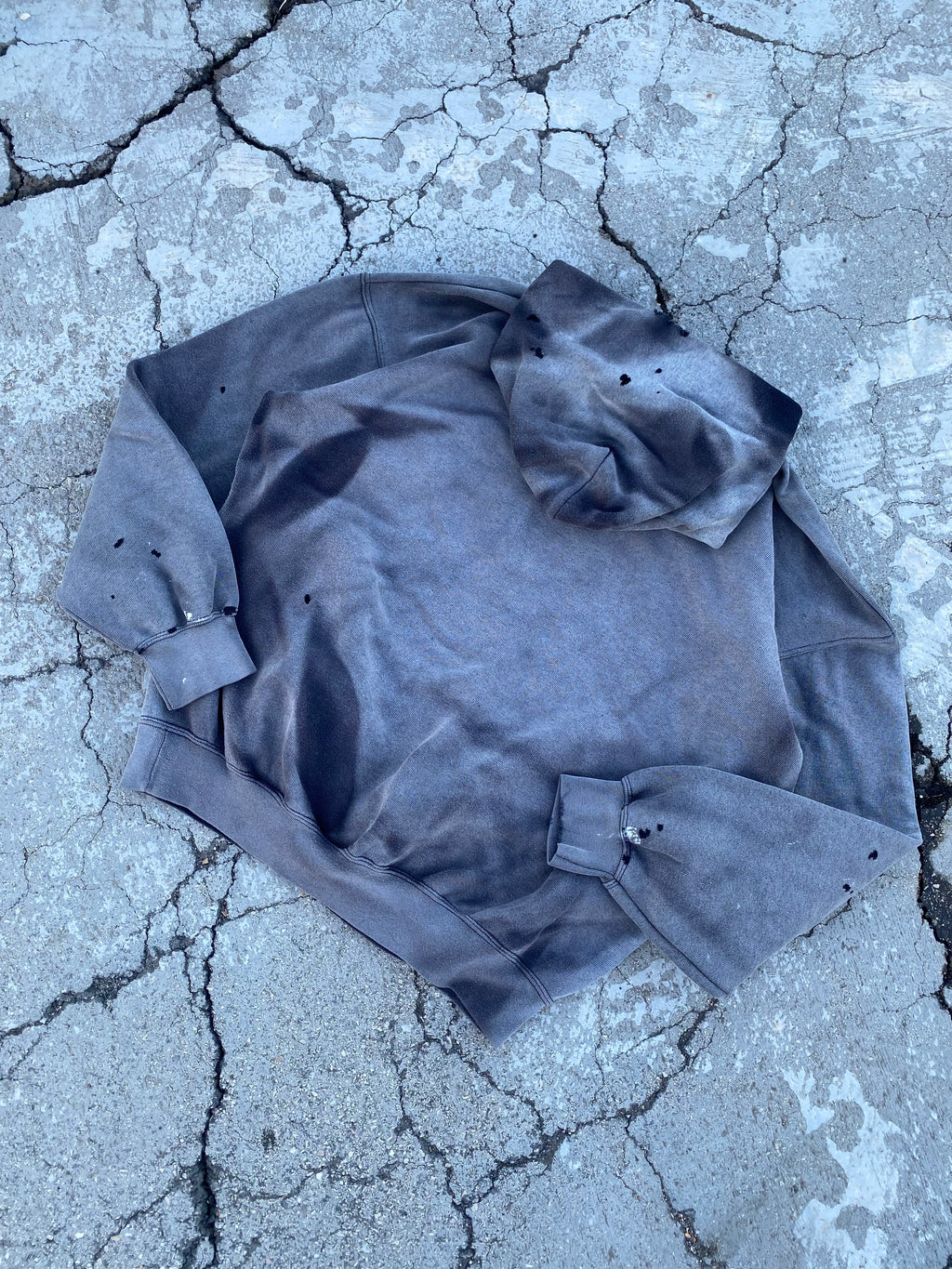 2000’S SUN FADE BLANK DISTRESSING HOODIE (XL)