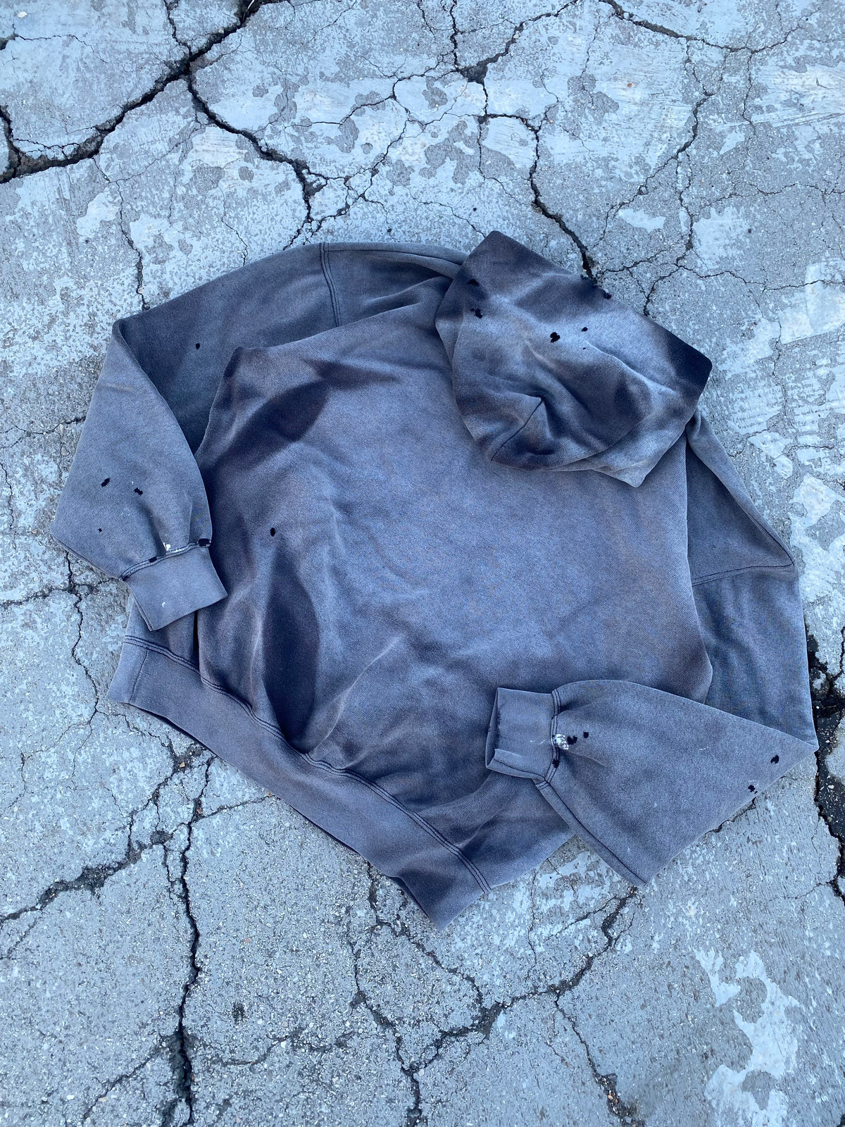 2000’S SUN FADE BLANK DISTRESSING HOODIE (XL)