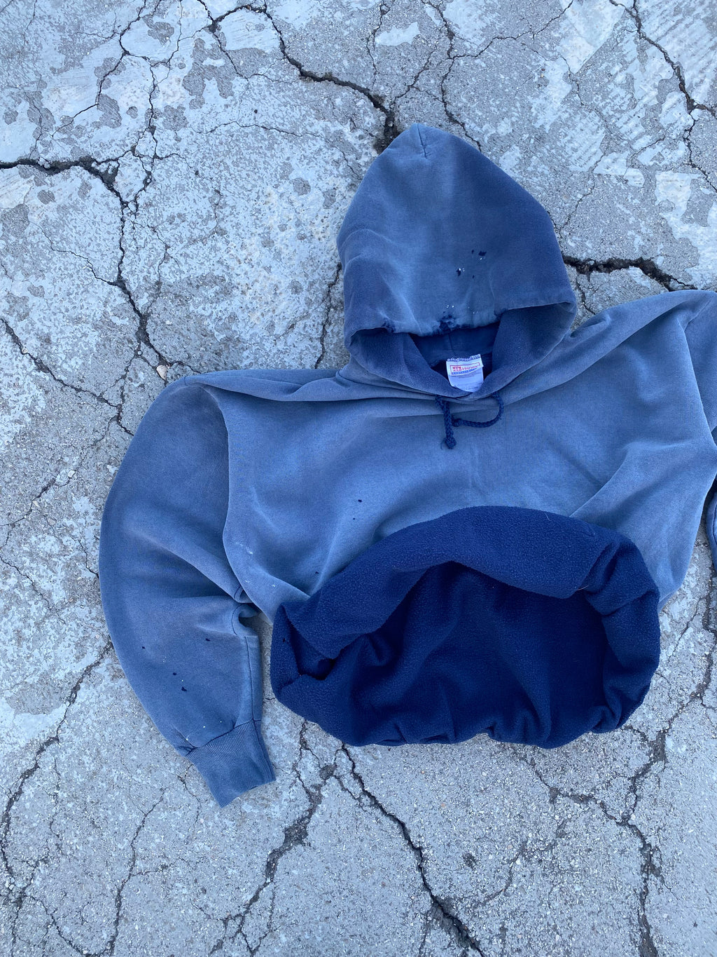 1990’S SUN FADE BLANK BLUE HOODIE (M)