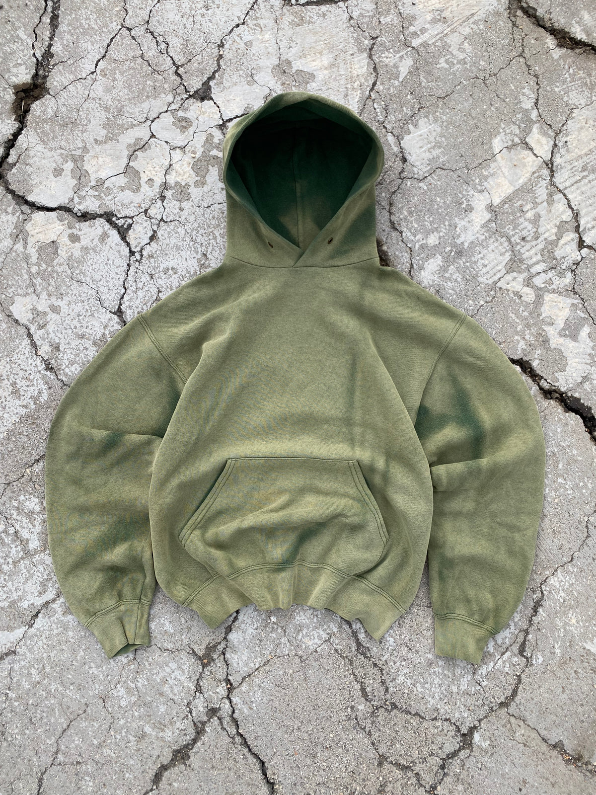 2000’S SUN FADED GREEN BLANK HOODIE (S)