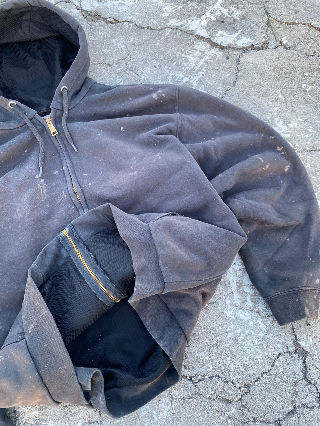 2000’S SUN FADE CARHARTT “GALAXY” THERMAL WAFFLE ZIP HOODIE (L-XL)