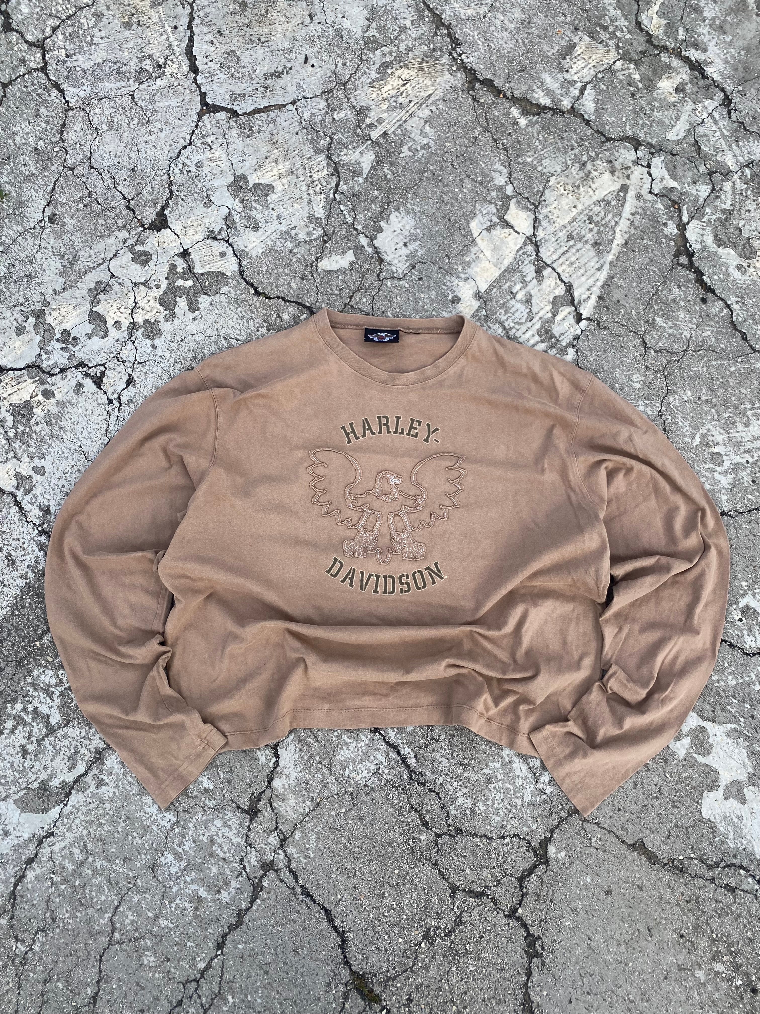 2000’S HARLEY DAVIDSON CROPPED “EAGLE” LONGSLEEVE (XXL)