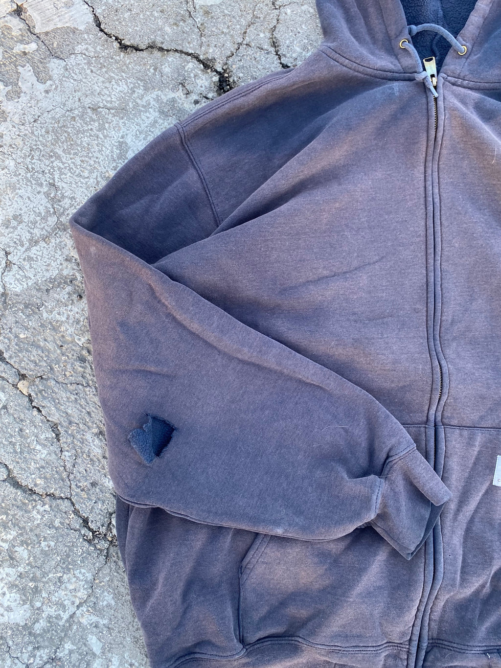 2000’S SUN FADE CARHARTT DISTRESSED ZIP HOODIE (XL)