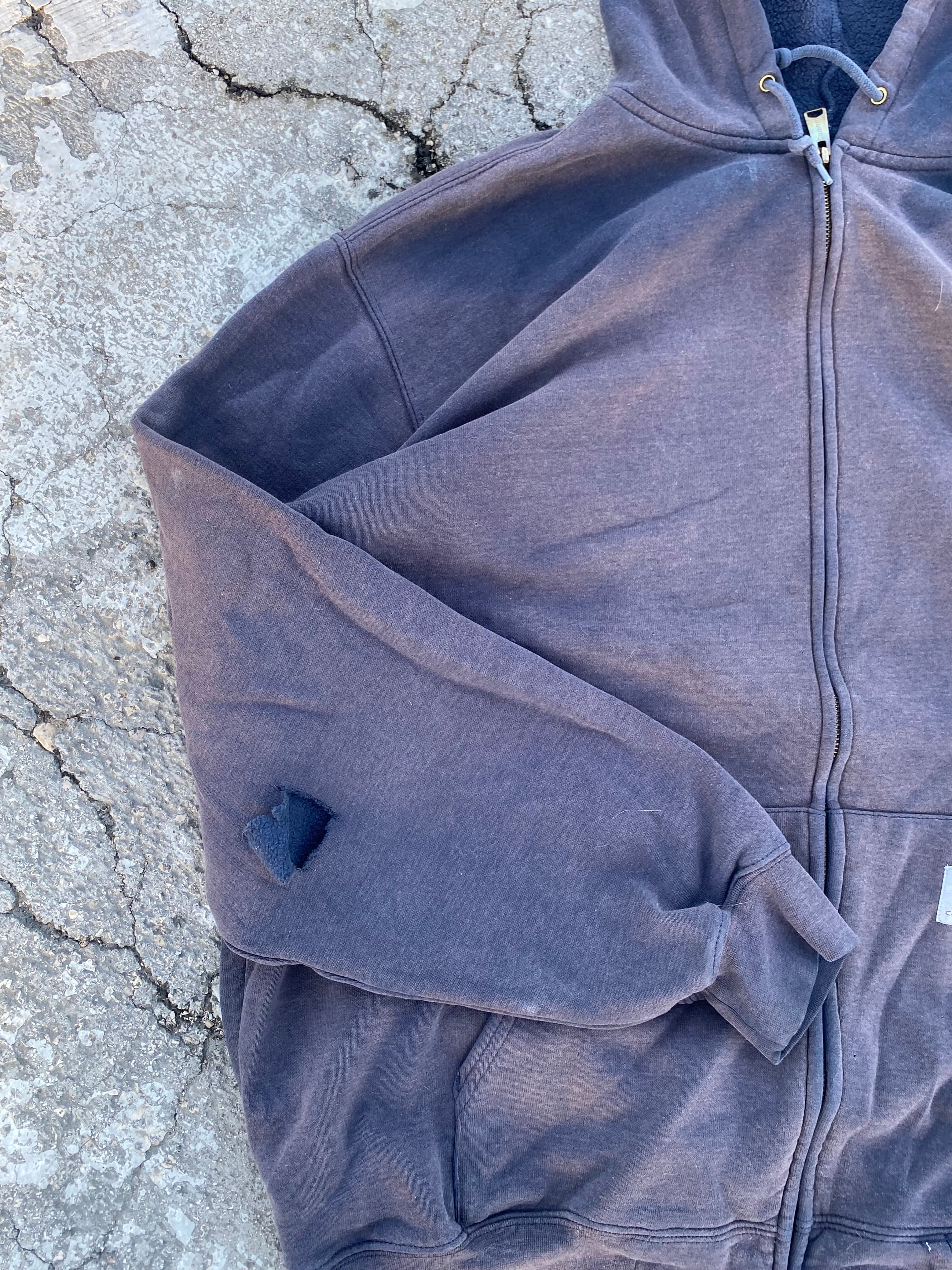 2000’S SUN FADE CARHARTT DISTRESSED ZIP HOODIE (XL)