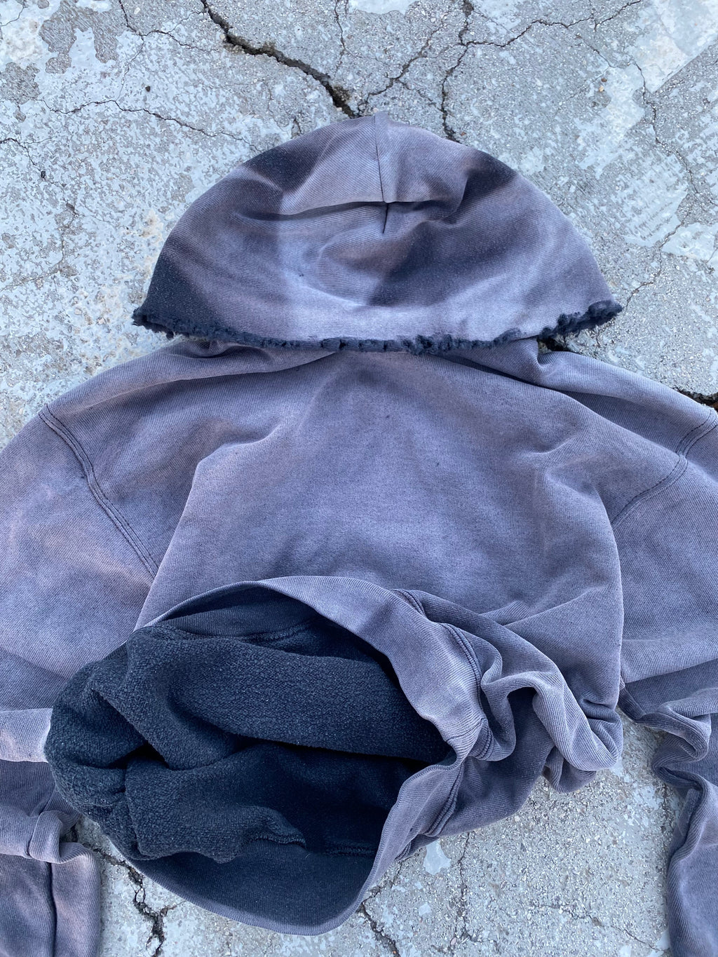 2000’S SUN FADE BLACK BLANK HOODIE (S)