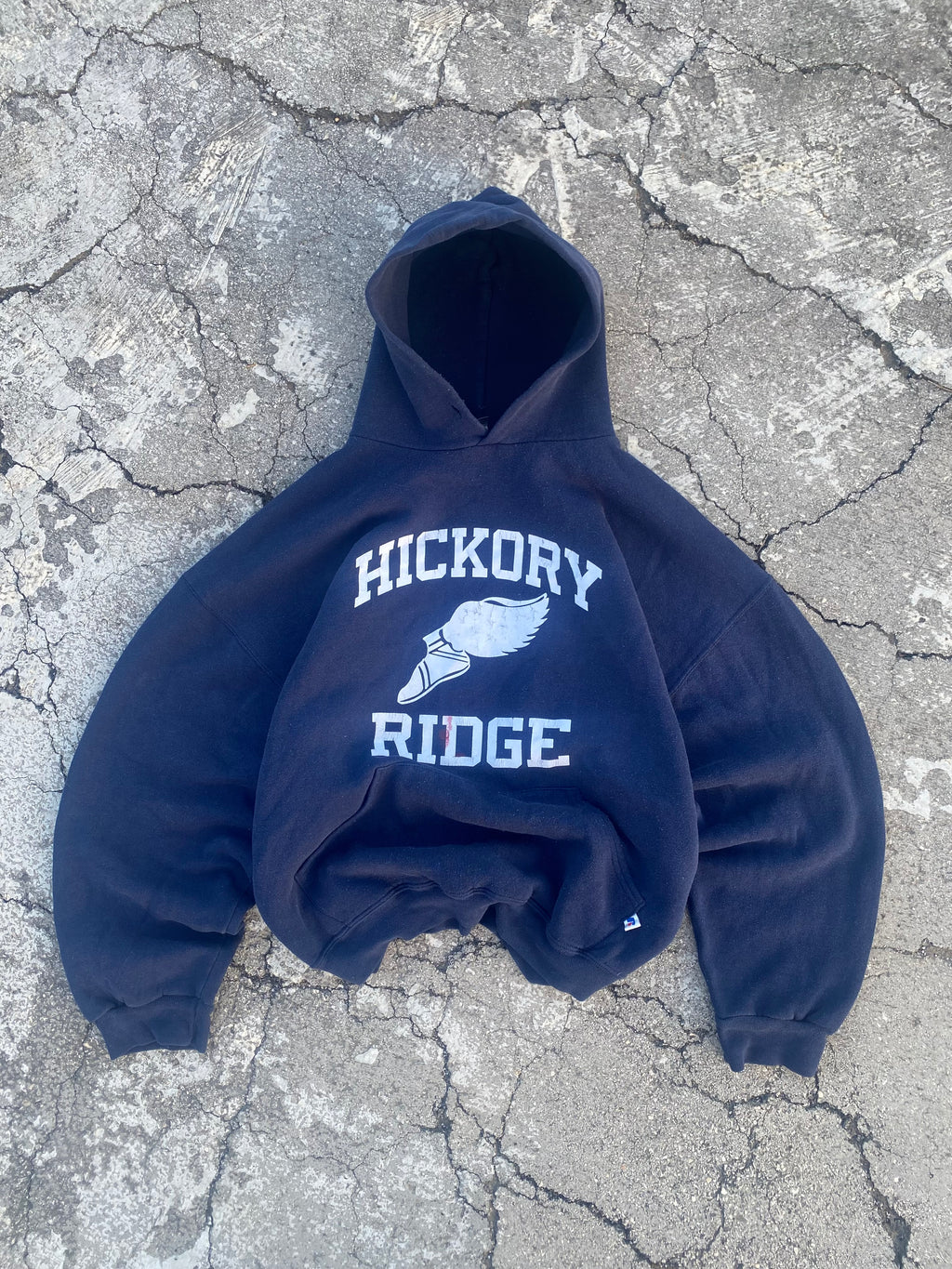 2000’S RUSSELL ATHLETIC HICKORY BLUE HOODIE (XL)