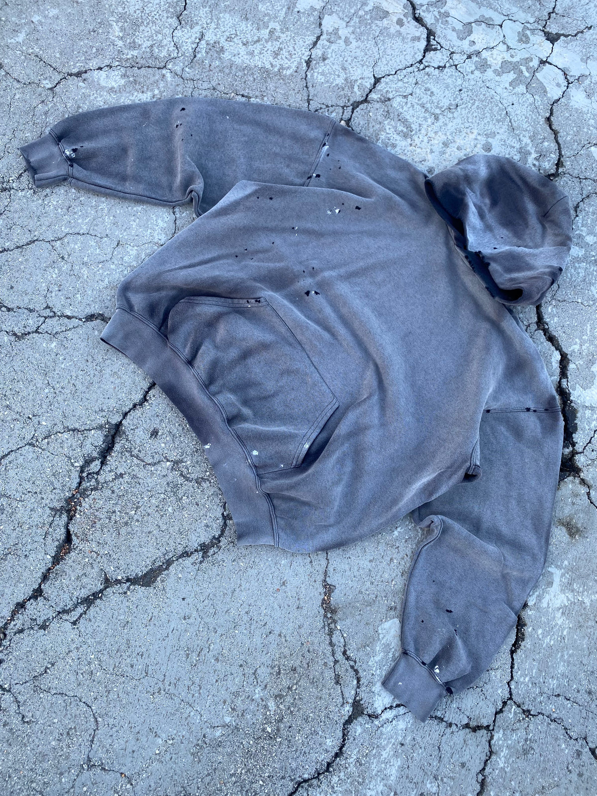 2000’S SUN FADE BLANK DISTRESSING HOODIE (XL)