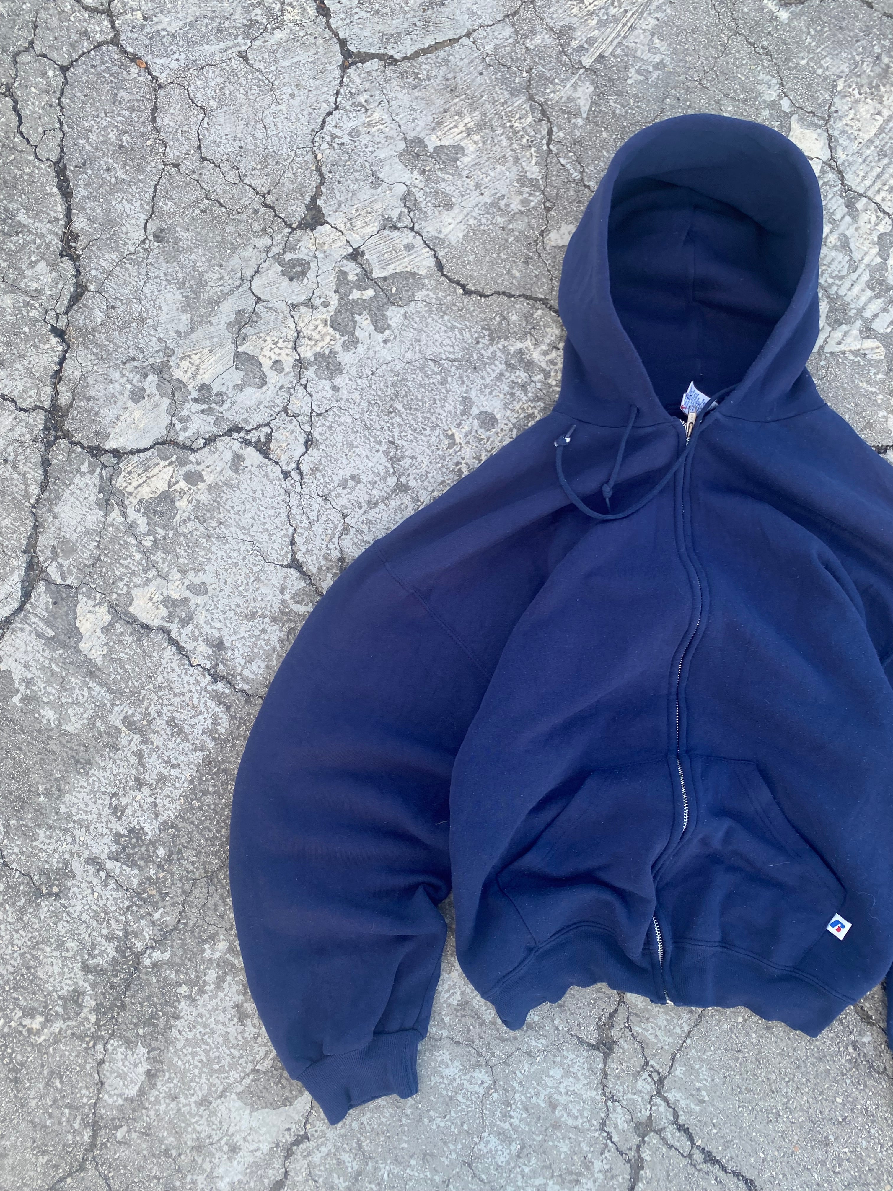 2000’S RUSSELL ATHLETIC BLUE ZIP UP HOODIE (L)