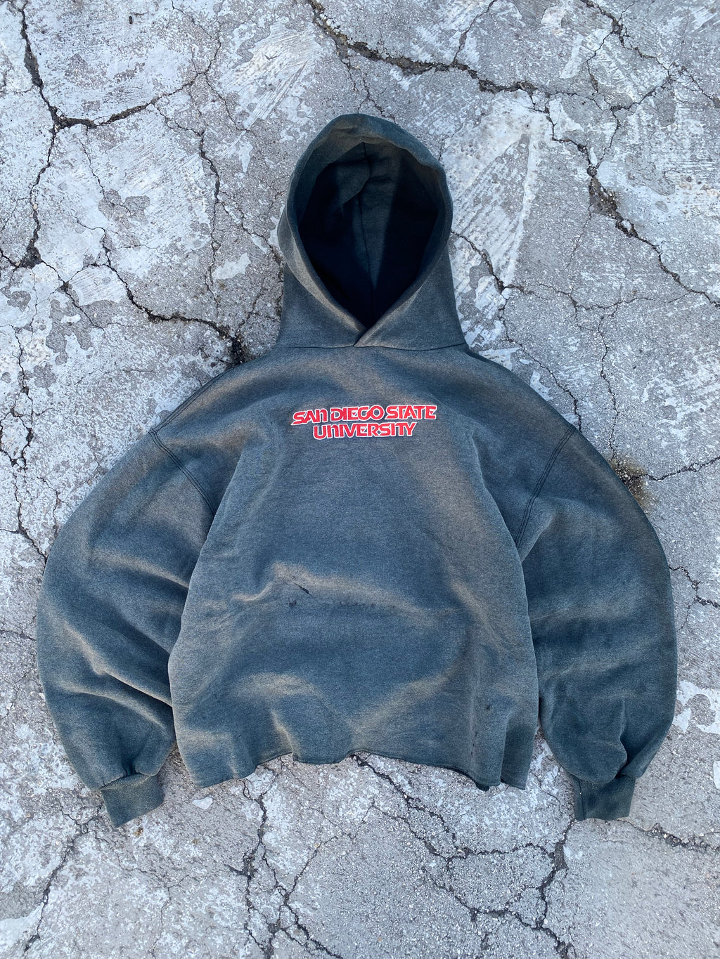 1990’S SUN FADE RUSSELL ATHLETIC UNI HOODIE (M-L)