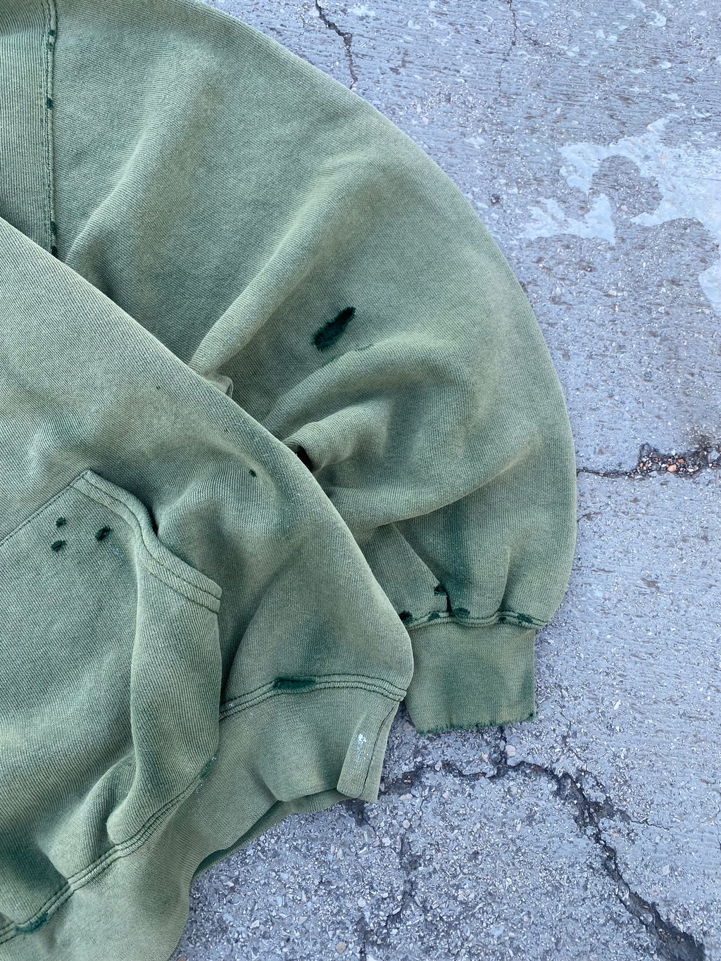 2000’S SUN FADE BLANK GREEN HOODIE (M)