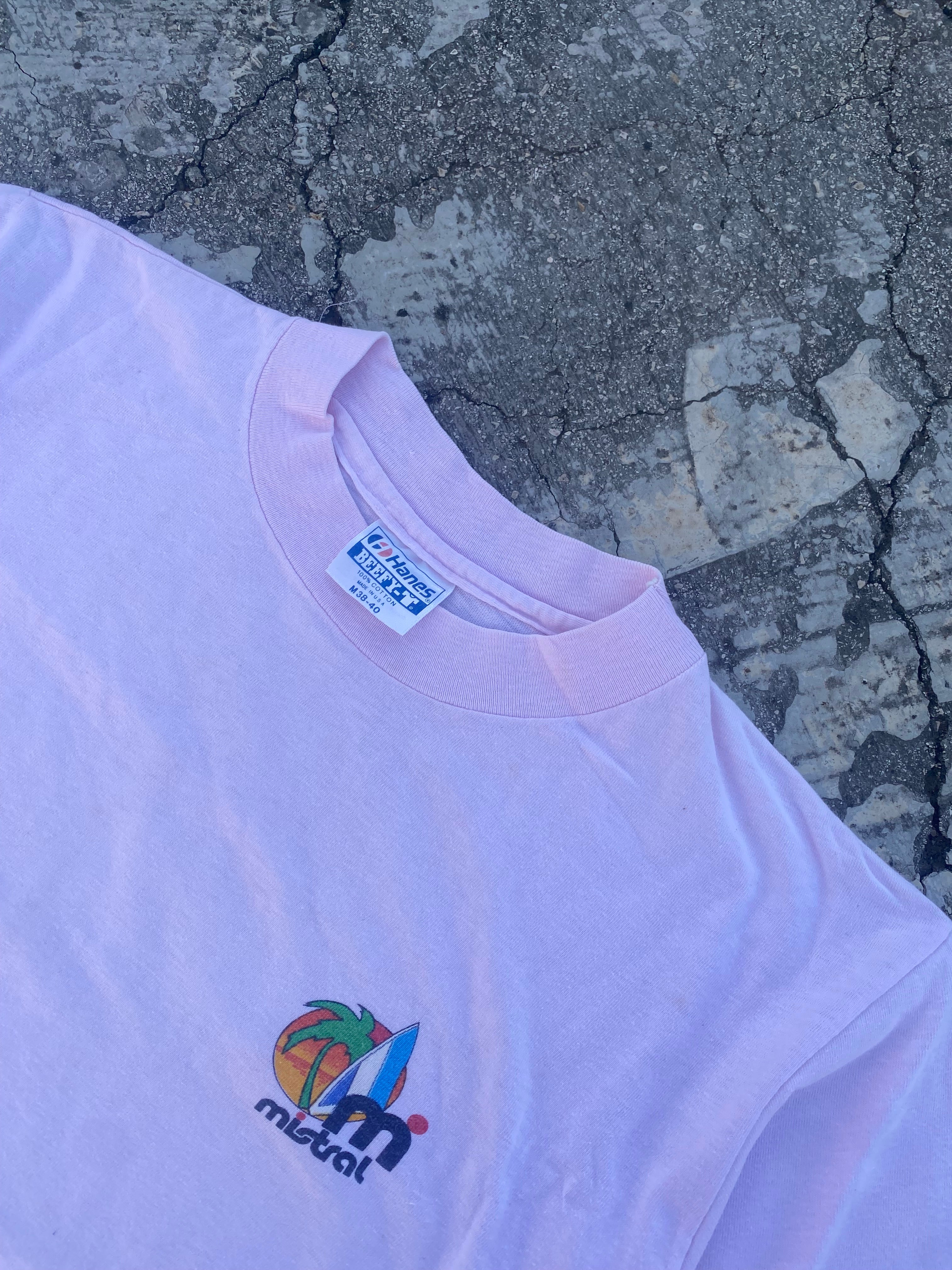 1990’S HANES MISTRAL SINGLE STITCH TEE (XS-S)