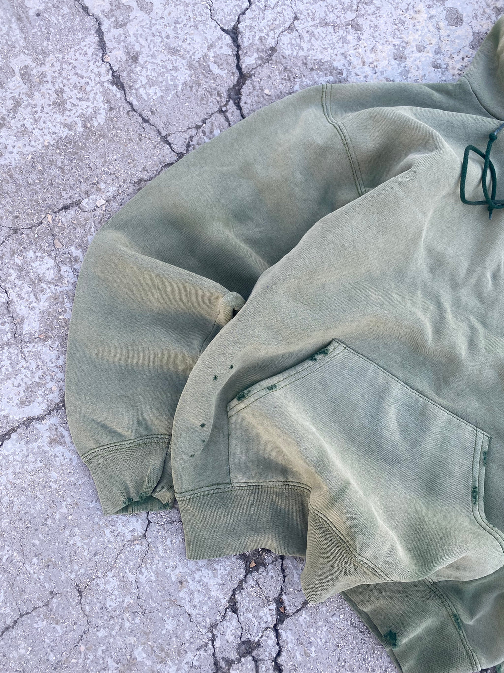 2000’S SUN FADE GREEN BLANK HOODIE (XS-S)