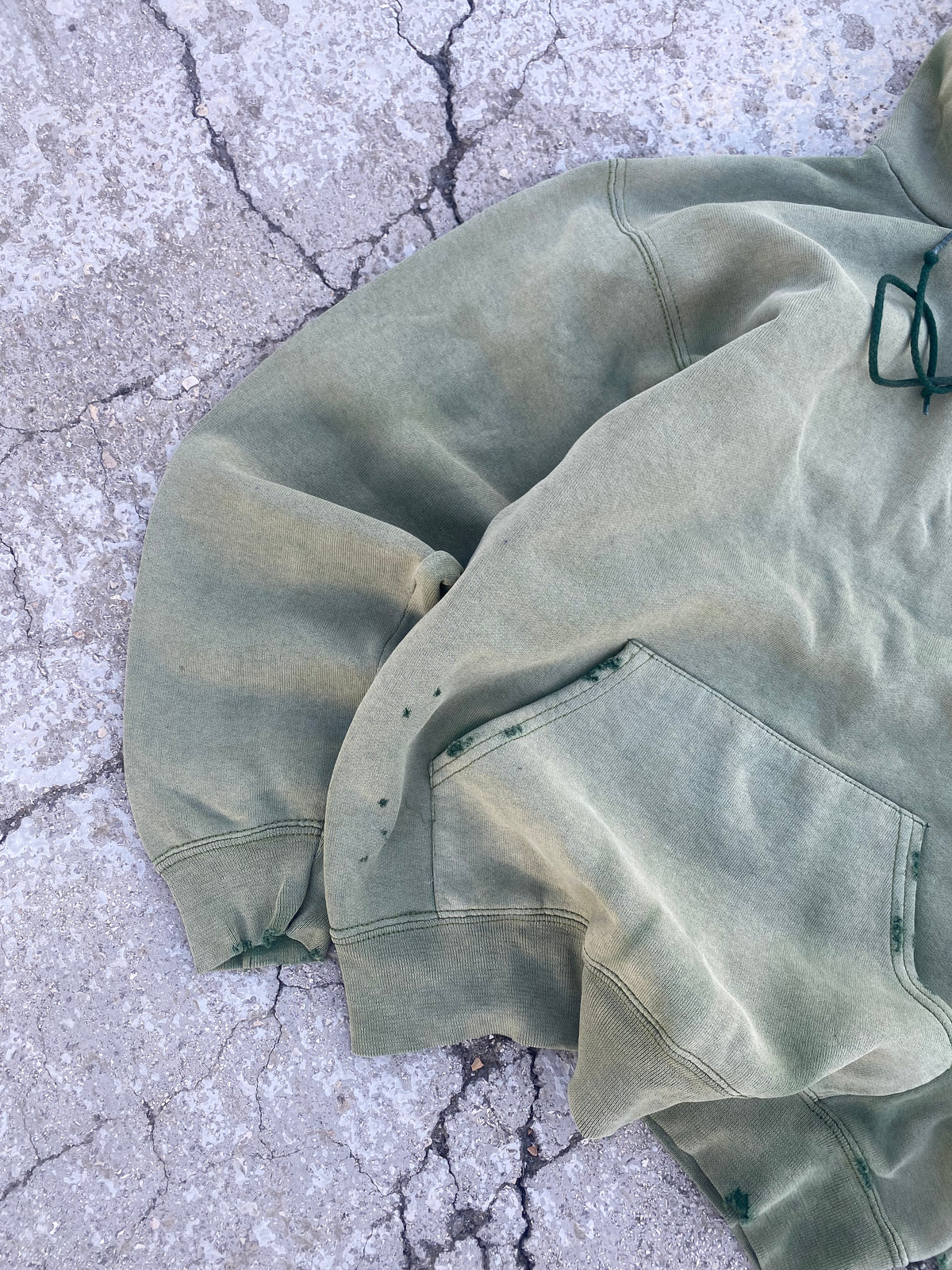 2000’S SUN FADE GREEN BLANK HOODIE (XS-S)