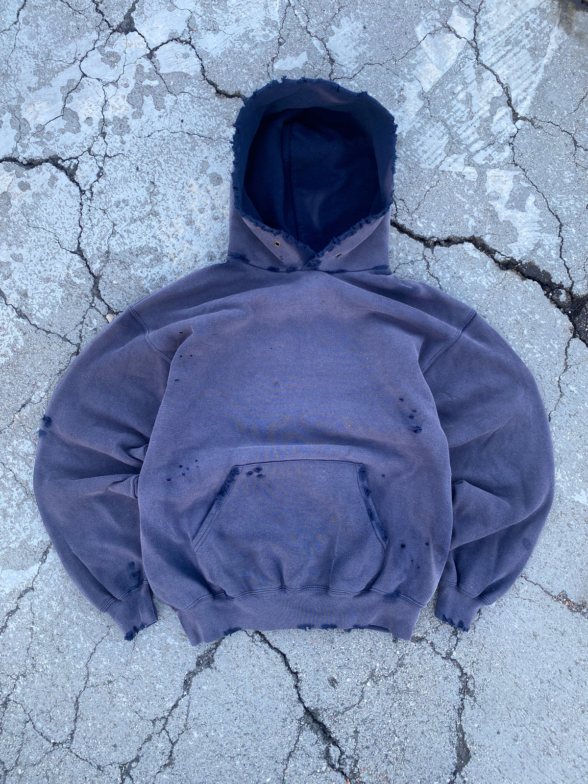 2000’S SUN FADE BLANK NAVY HOODIE (M)