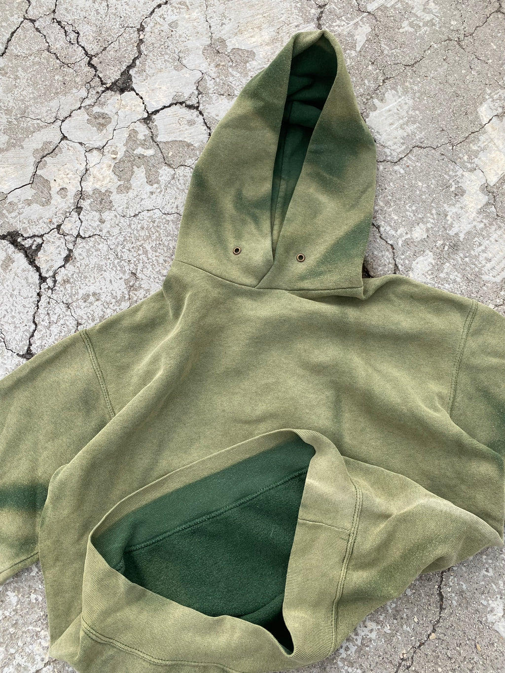 2000’S SUN FADED GREEN BLANK HOODIE (S)