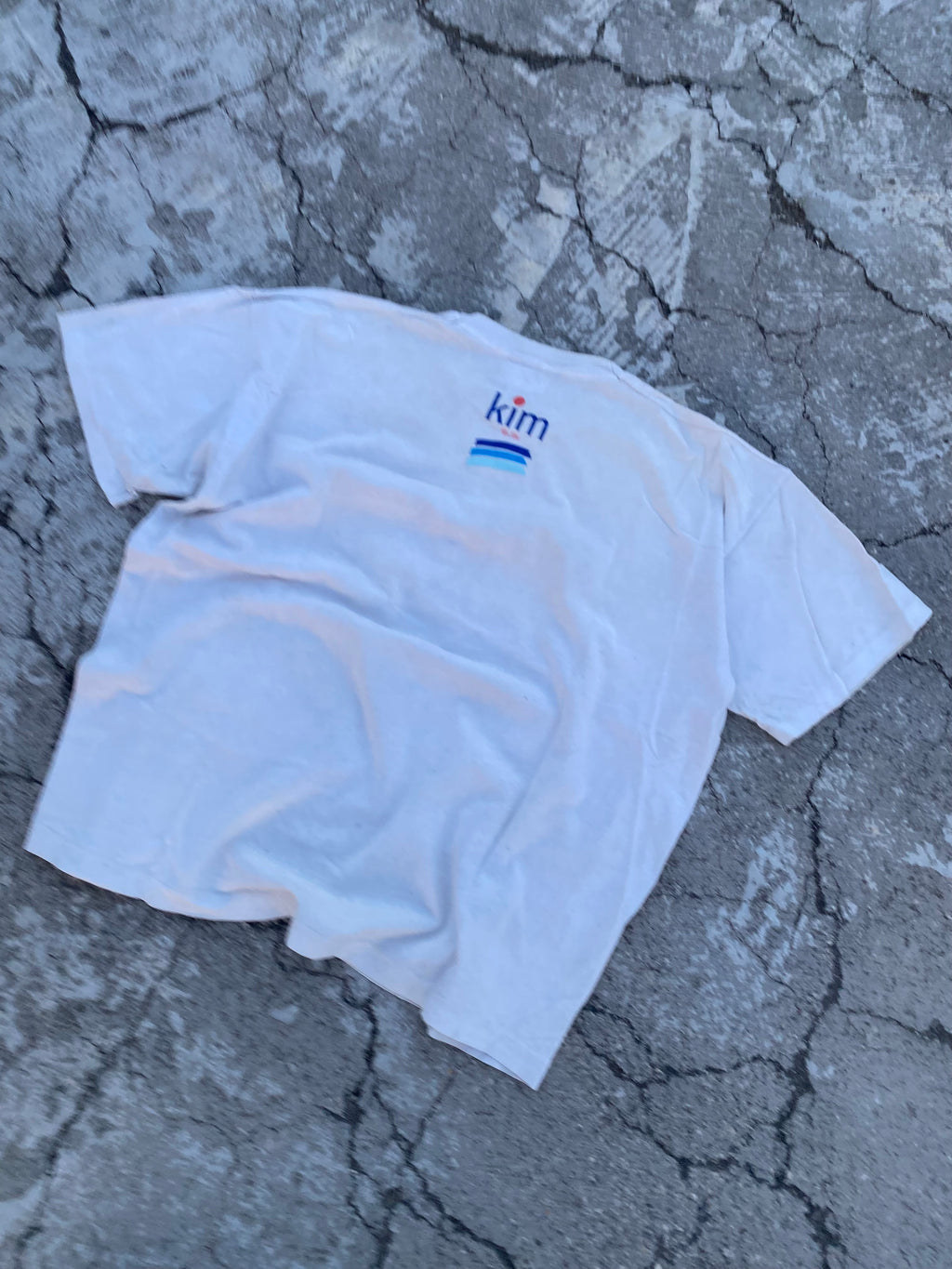 1990’S SINGLE STITCH KIM CIGARETTE DIRTY WHITE TEE (XL)