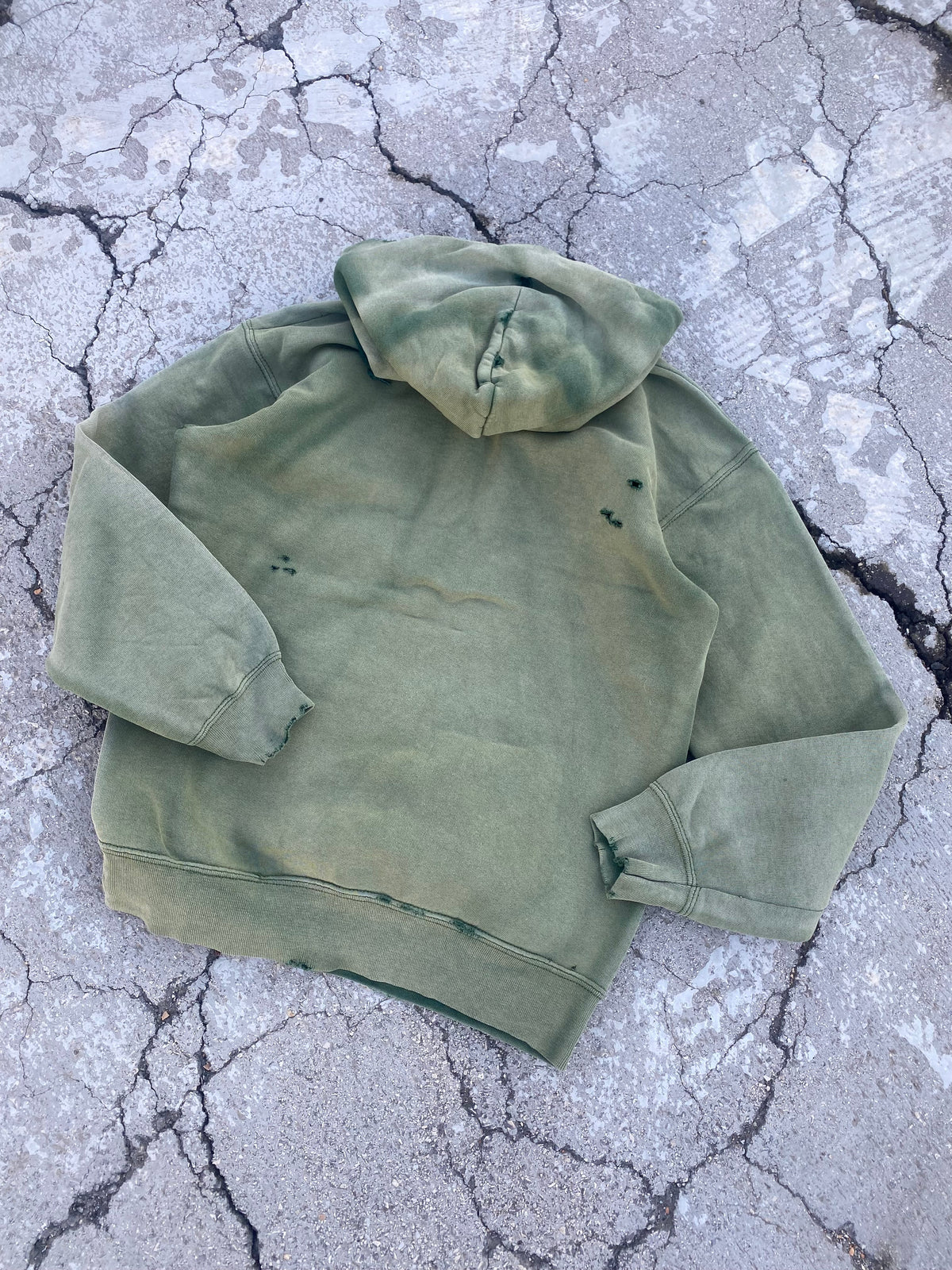 2000’S SUN FADE GREEN BLANK HOODIE (XS-S)
