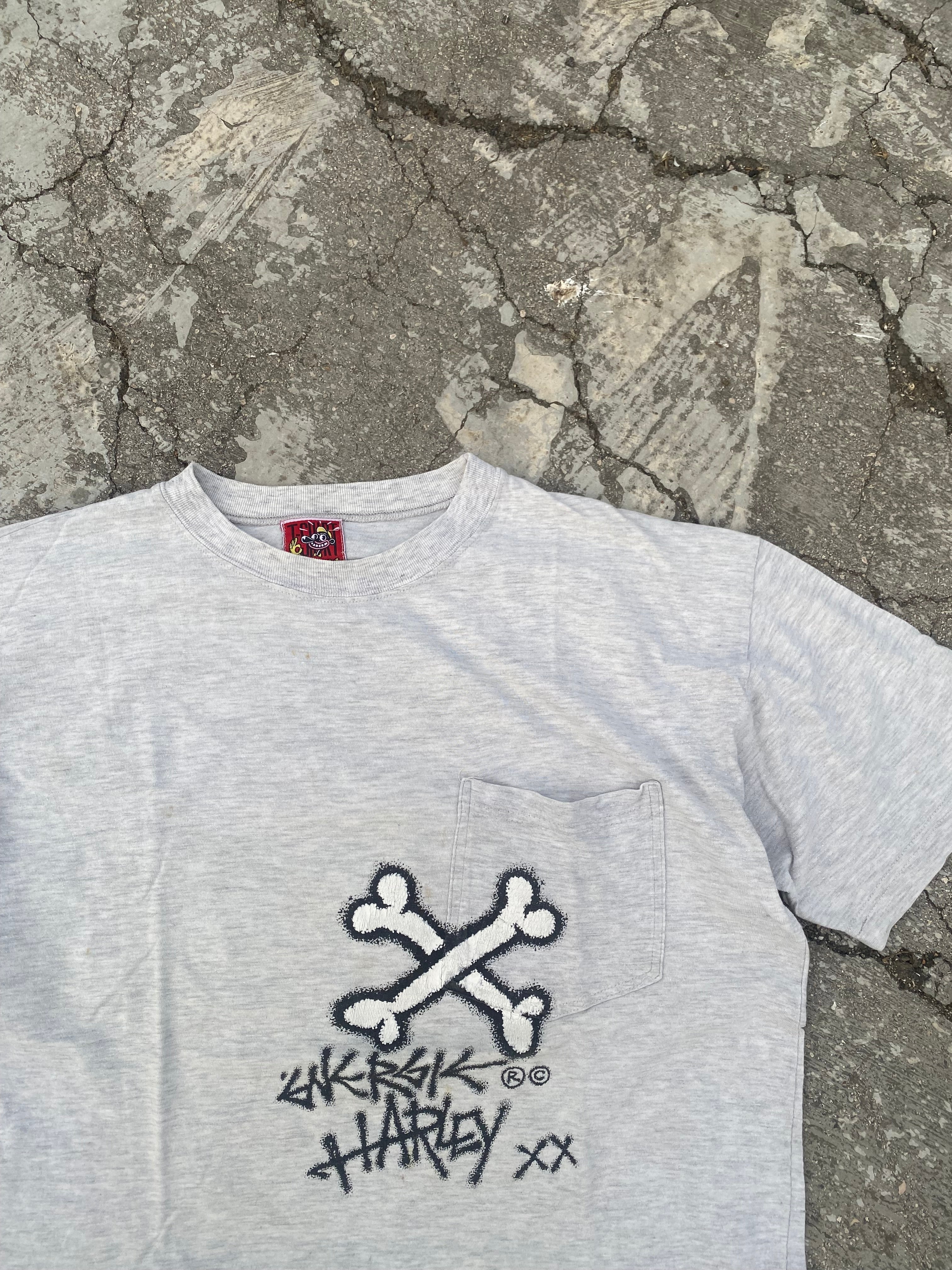 1990’S ENERGIE HARLEY SKULL POCKET TEE (M-L)