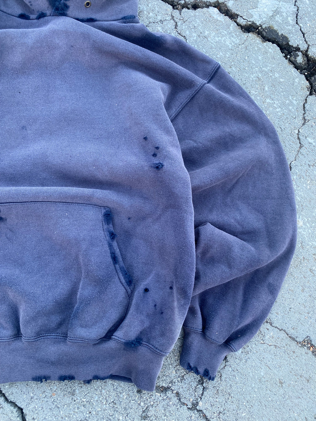 2000’S SUN FADE BLANK NAVY HOODIE (M)
