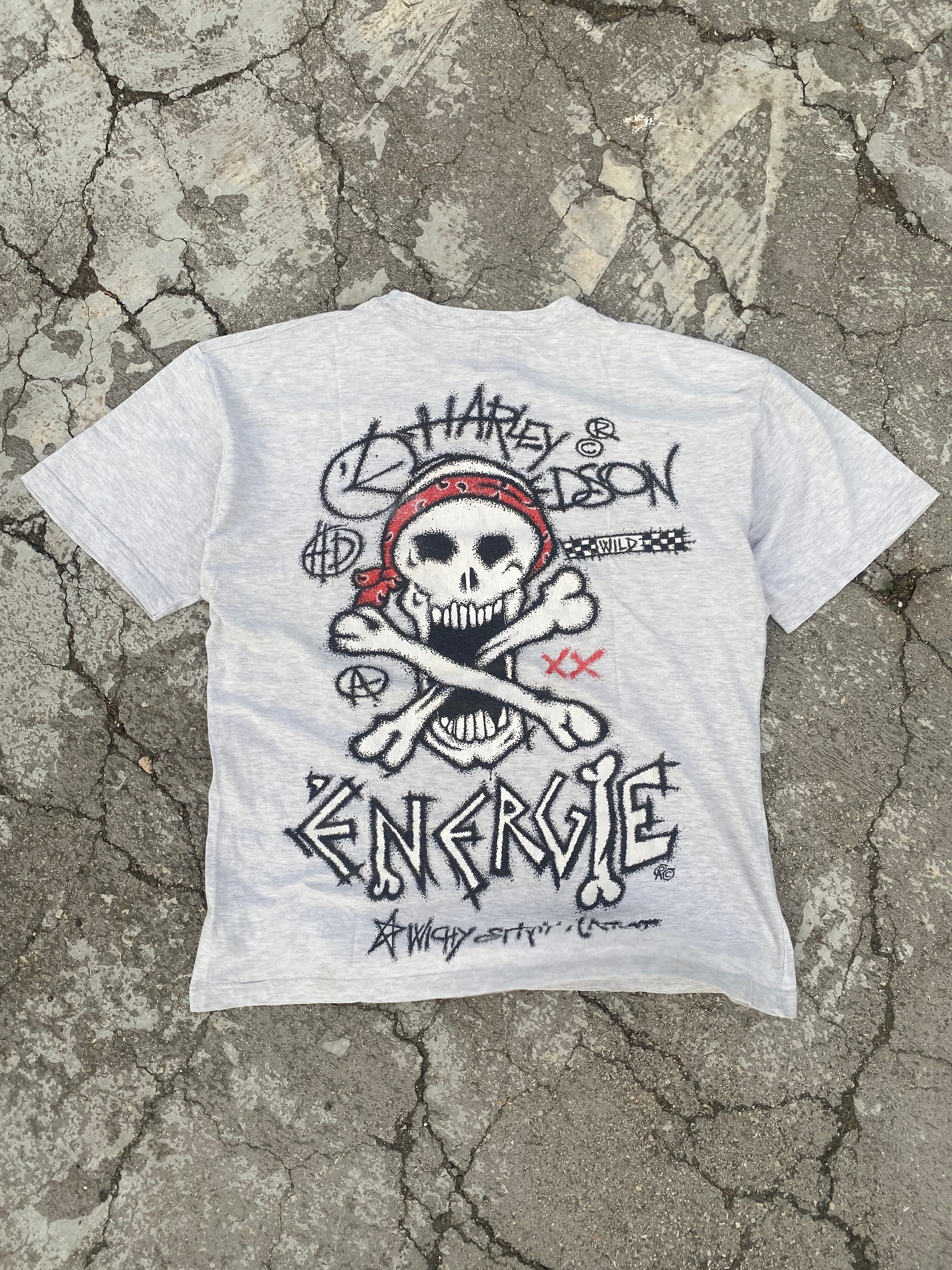 1990’S ENERGIE HARLEY SKULL POCKET TEE (M-L)