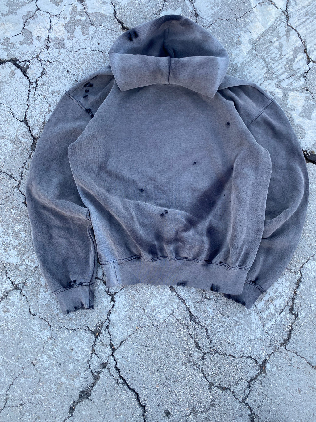 2000’ SUN FADE BLACK BLANK HOODIE