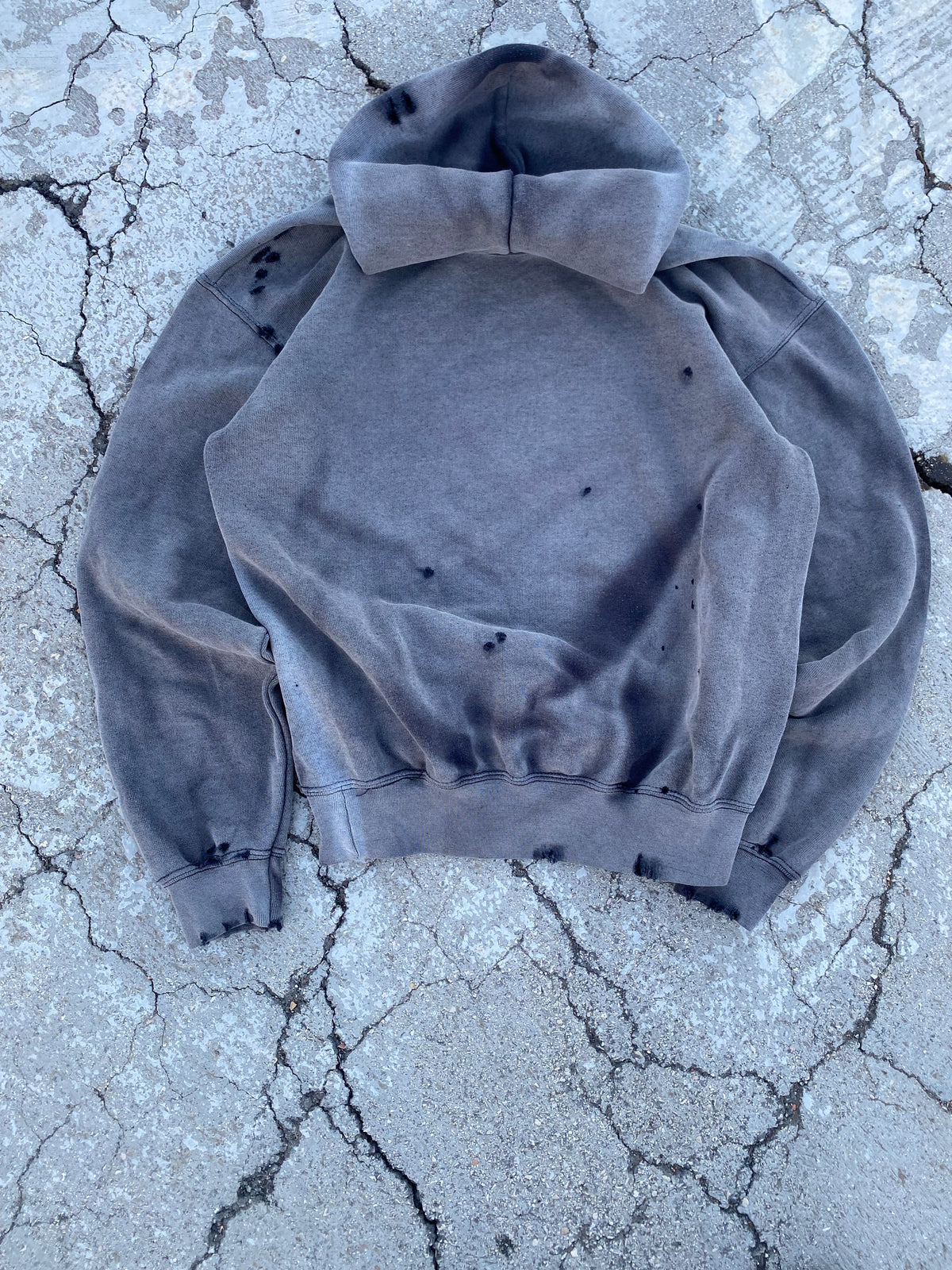 2000’ SUN FADE BLACK BLANK HOODIE