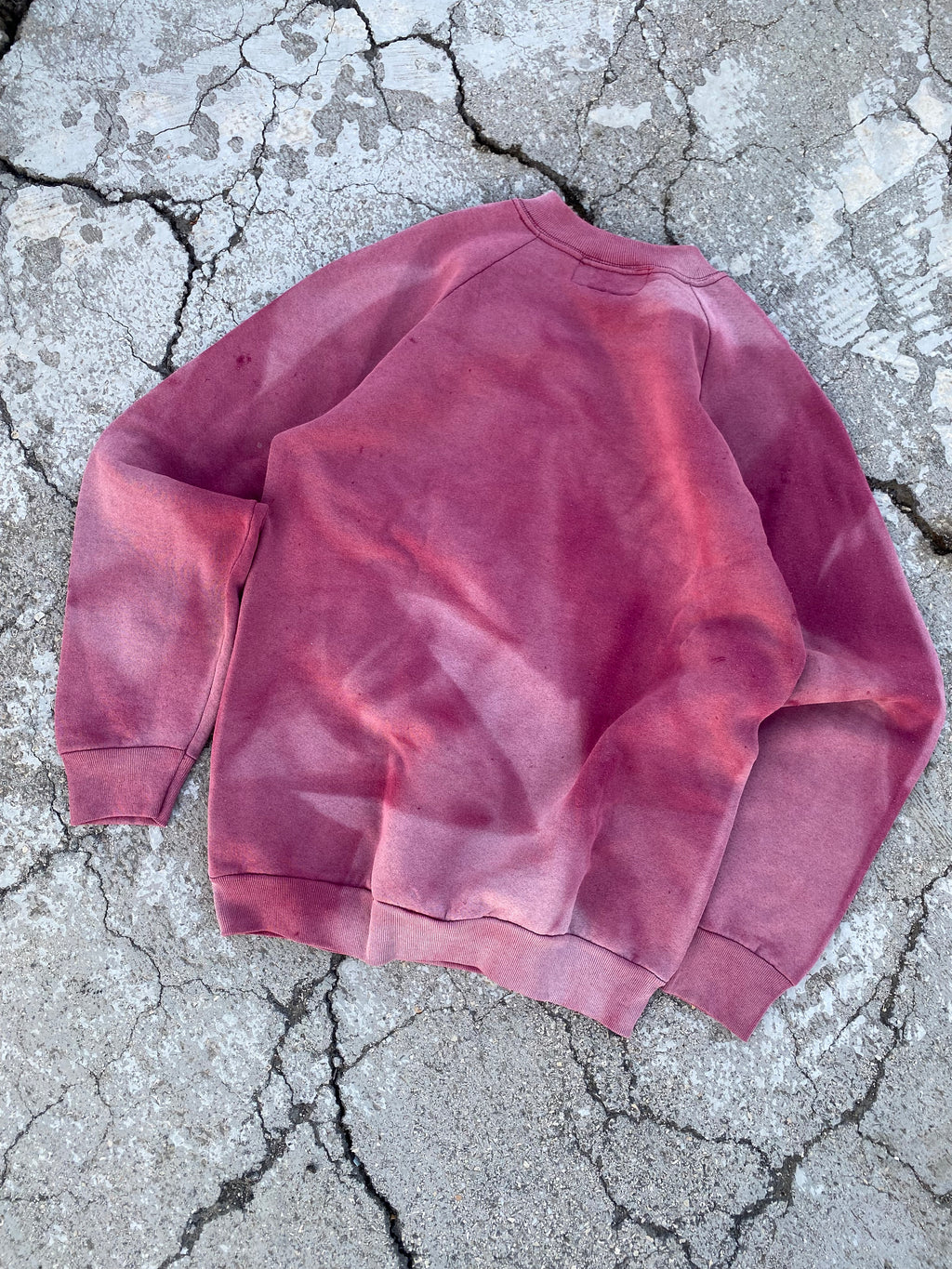 1990’S SUN FADE OXFORD RAGLAN CREWNECK (S)