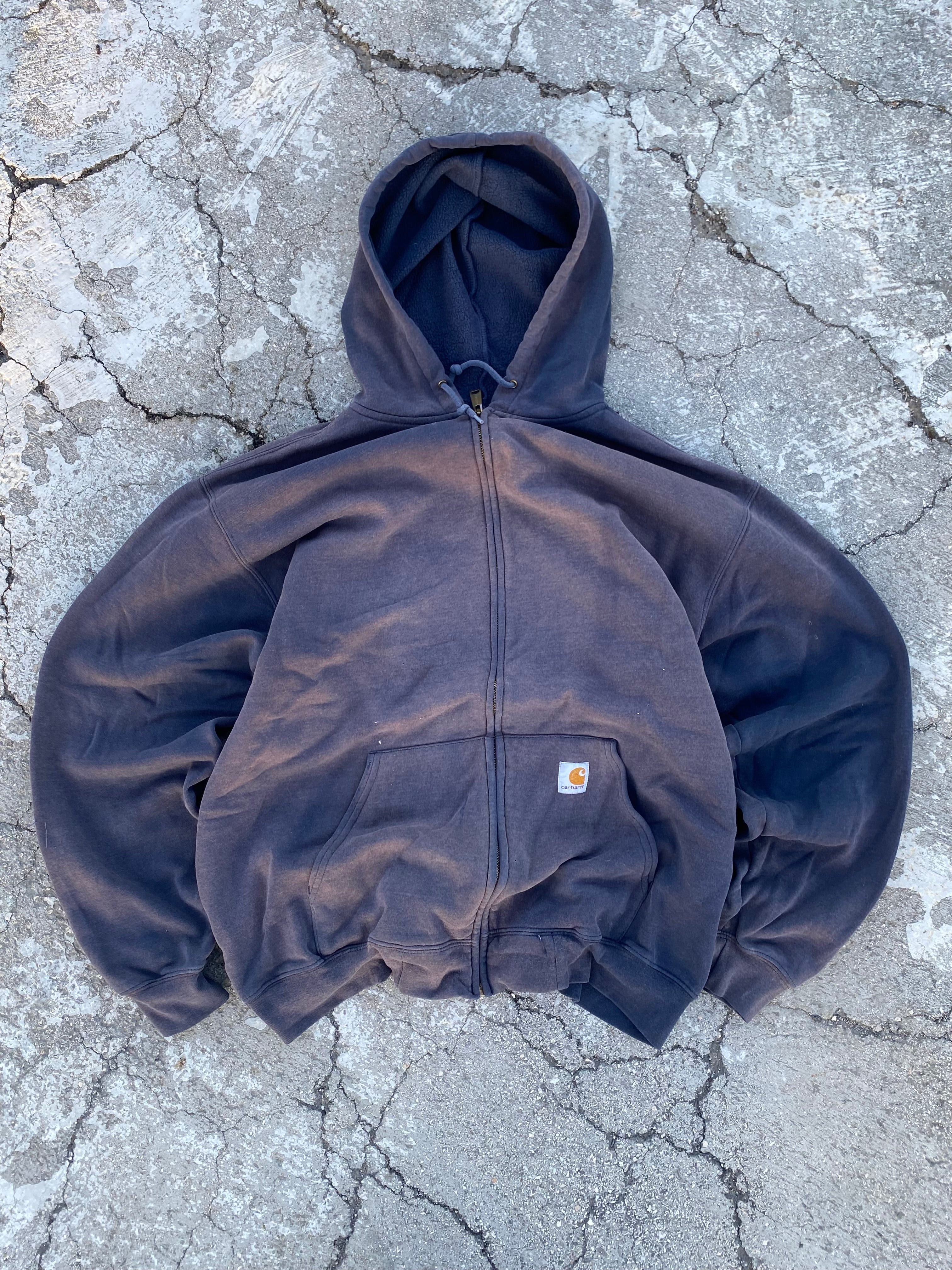 2000’S SUN FADE CARHARTT DISTRESSED ZIP HOODIE (XL)