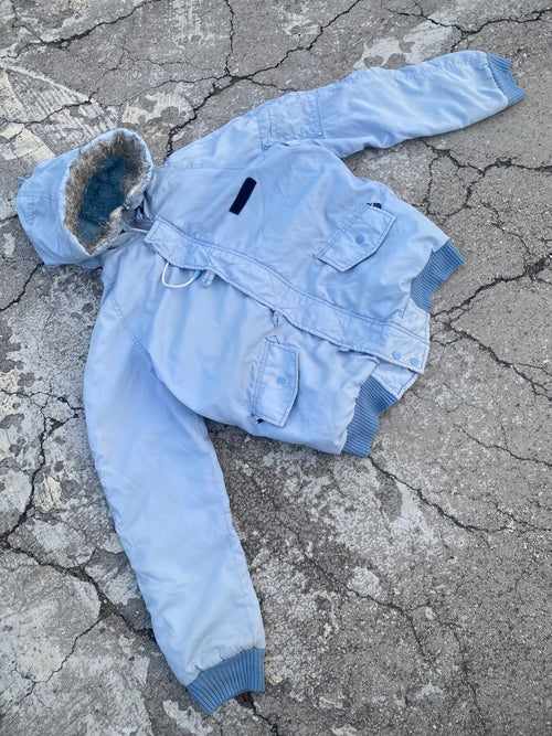 1980’S BIG SMITH SUGAR PAPER HOODED JACKET (M)