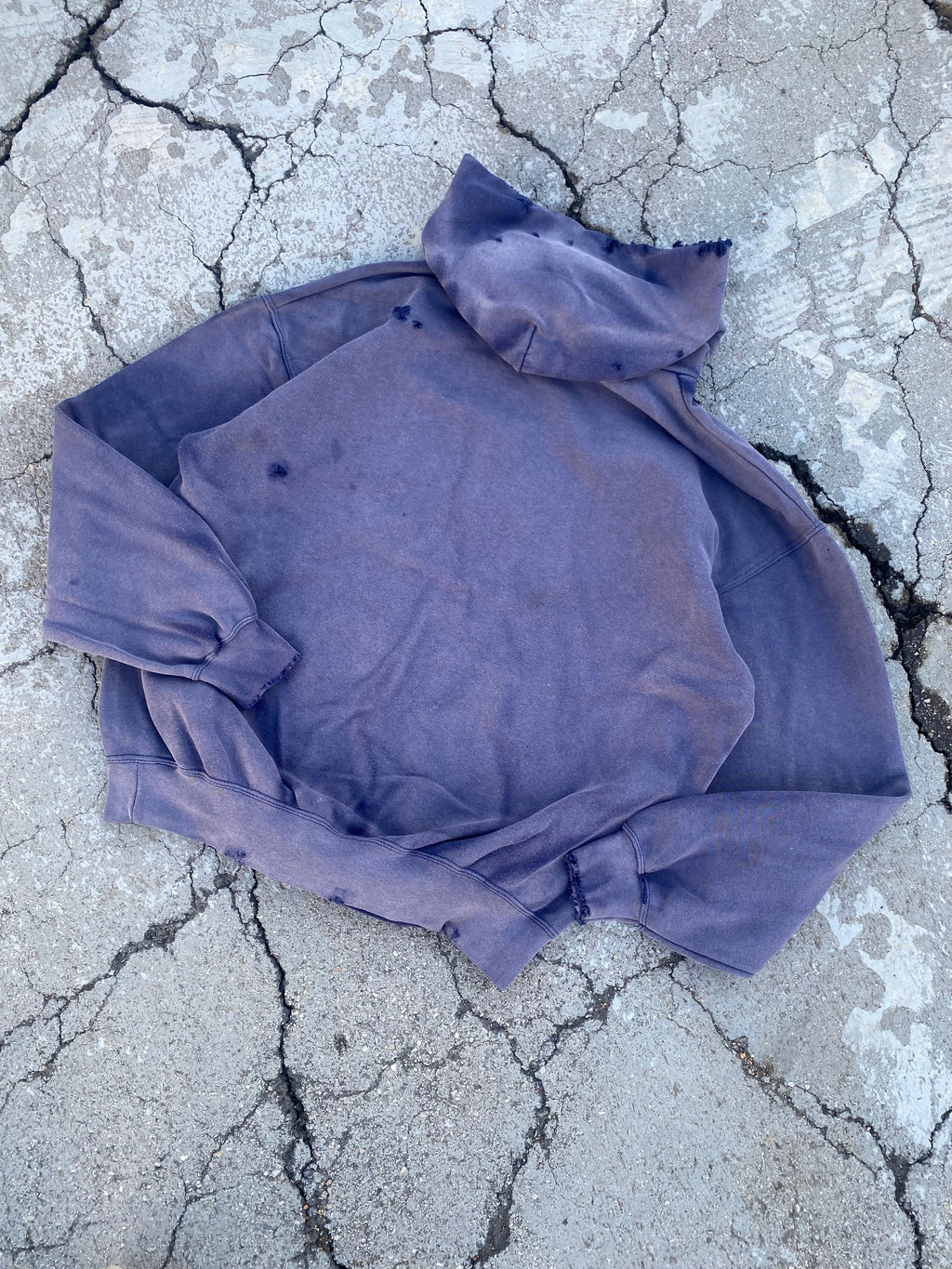2000’S SUN FADE BLANK NAVY HOODIE (L)
