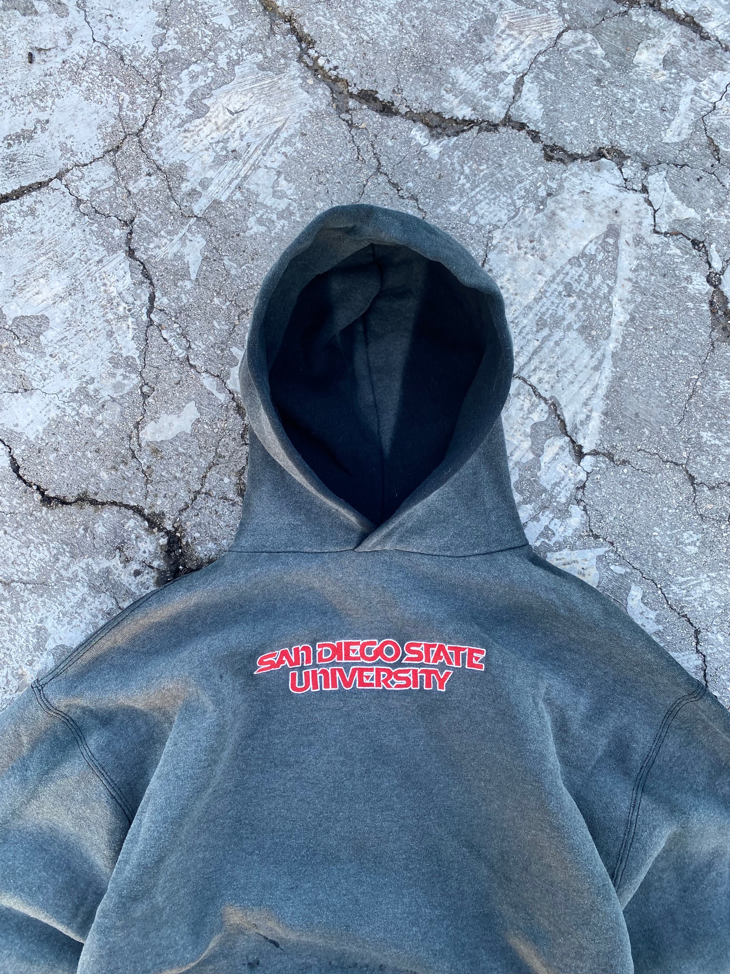 1990’S SUN FADE RUSSELL ATHLETIC UNI HOODIE (M-L)