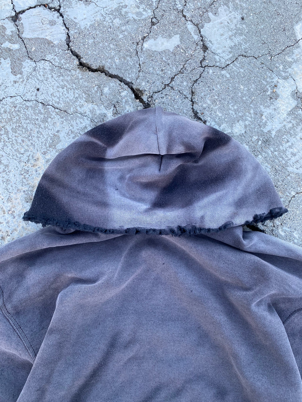 2000’S SUN FADE BLACK BLANK HOODIE (S)