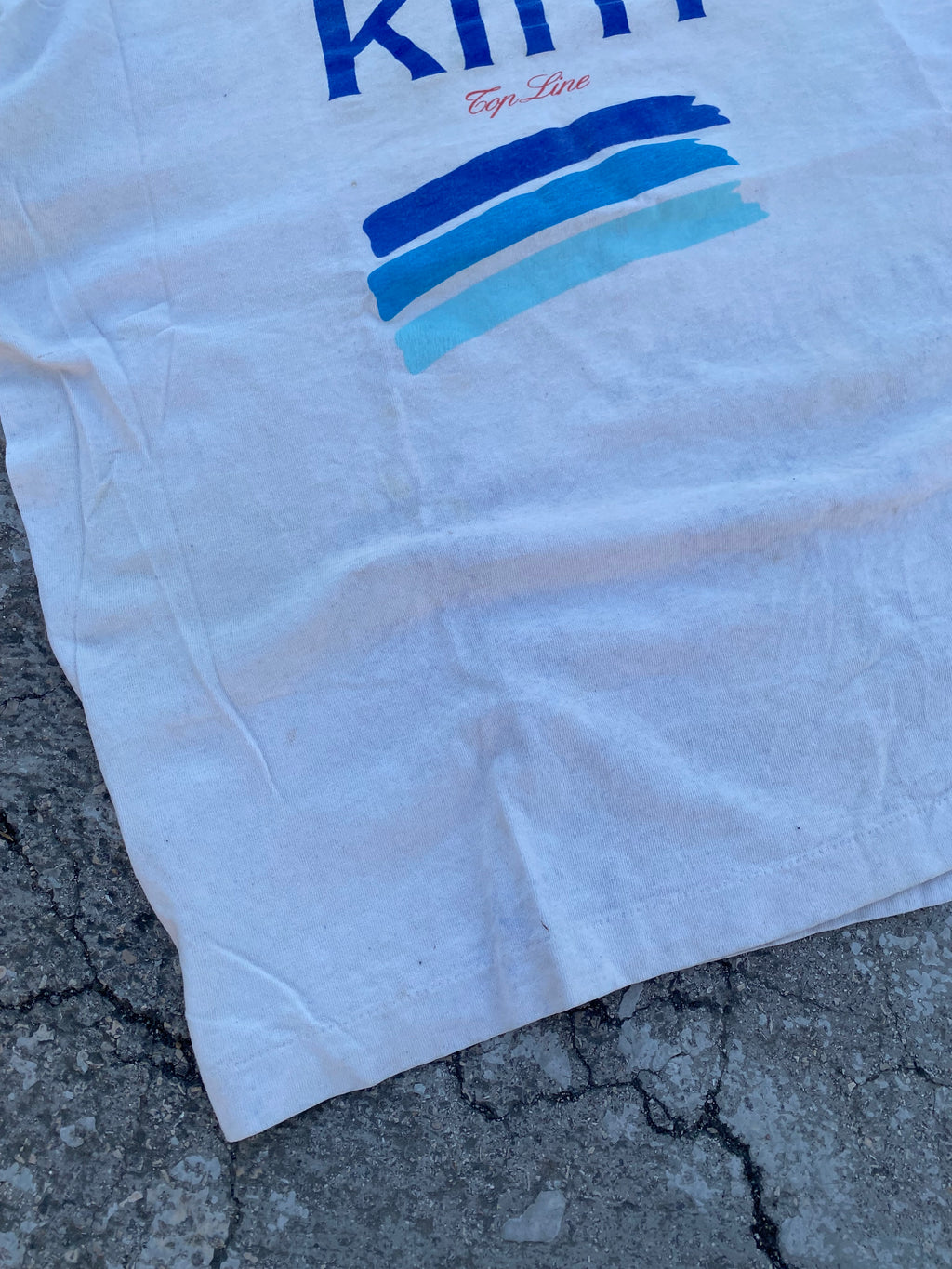 1990’S SINGLE STITCH KIM CIGARETTE DIRTY WHITE TEE (XL)