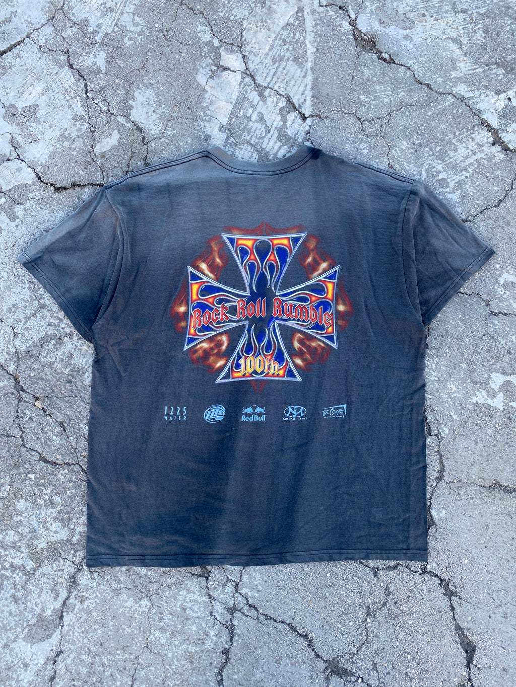 2000’S SUN FADE “FIERY CROSS” TEE (XL)