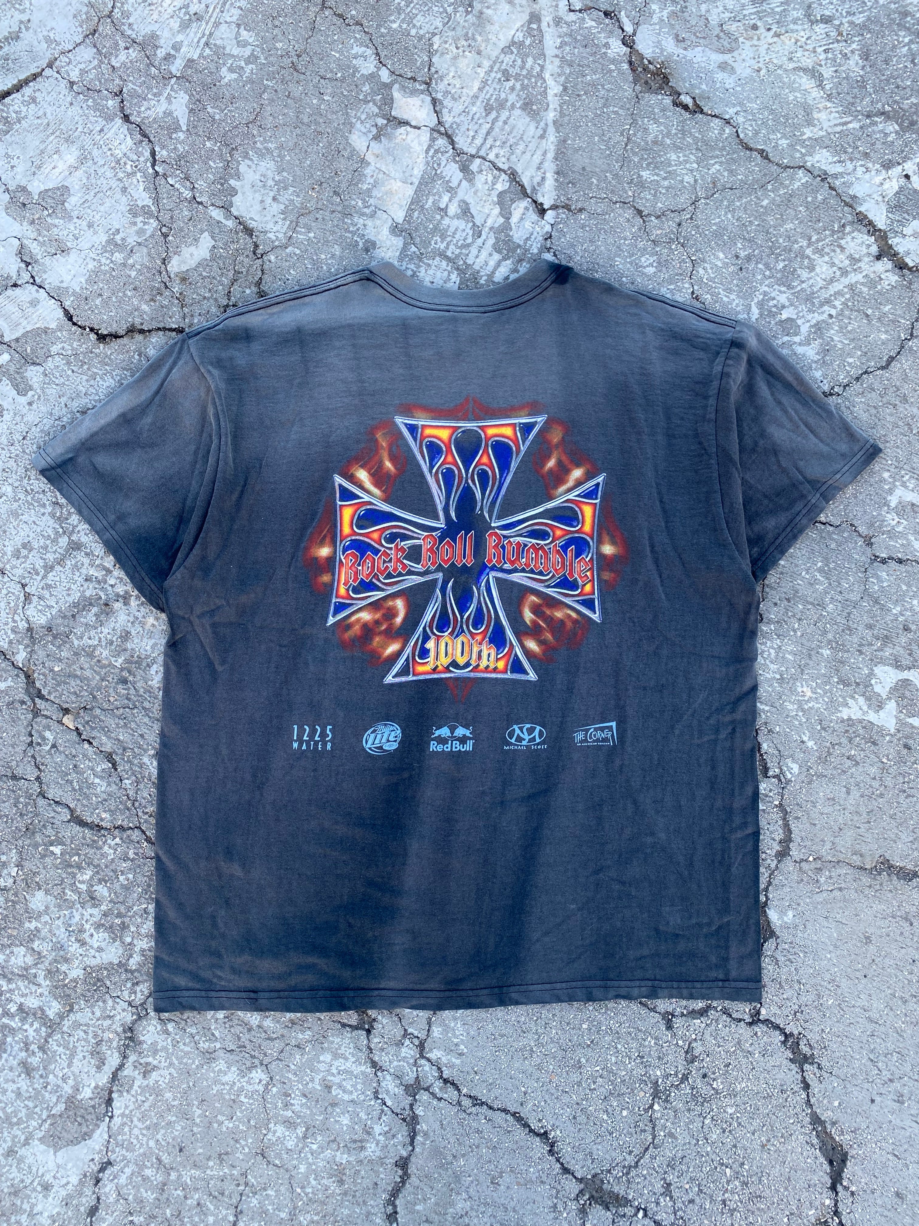 2000’S SUN FADE “FIERY CROSS” TEE (XL)