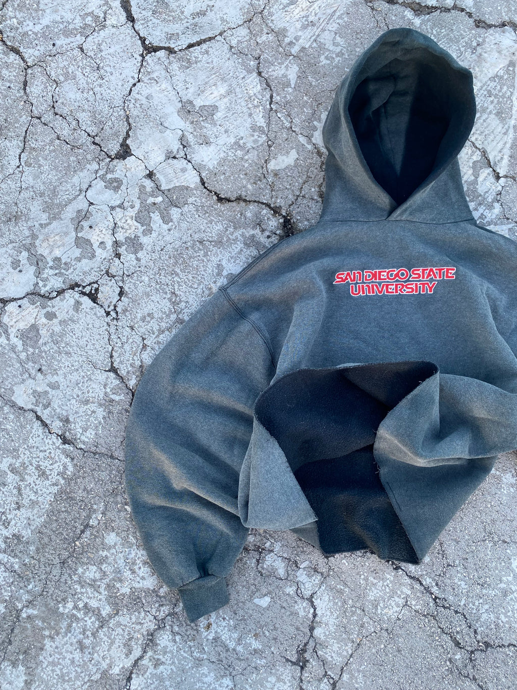 1990’S SUN FADE RUSSELL ATHLETIC UNI HOODIE (M-L)