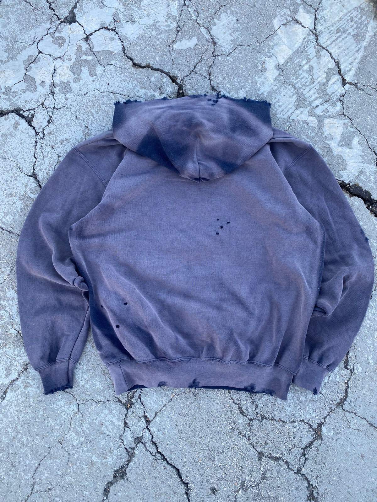 2000’S SUN FADE BLANK NAVY HOODIE (M)