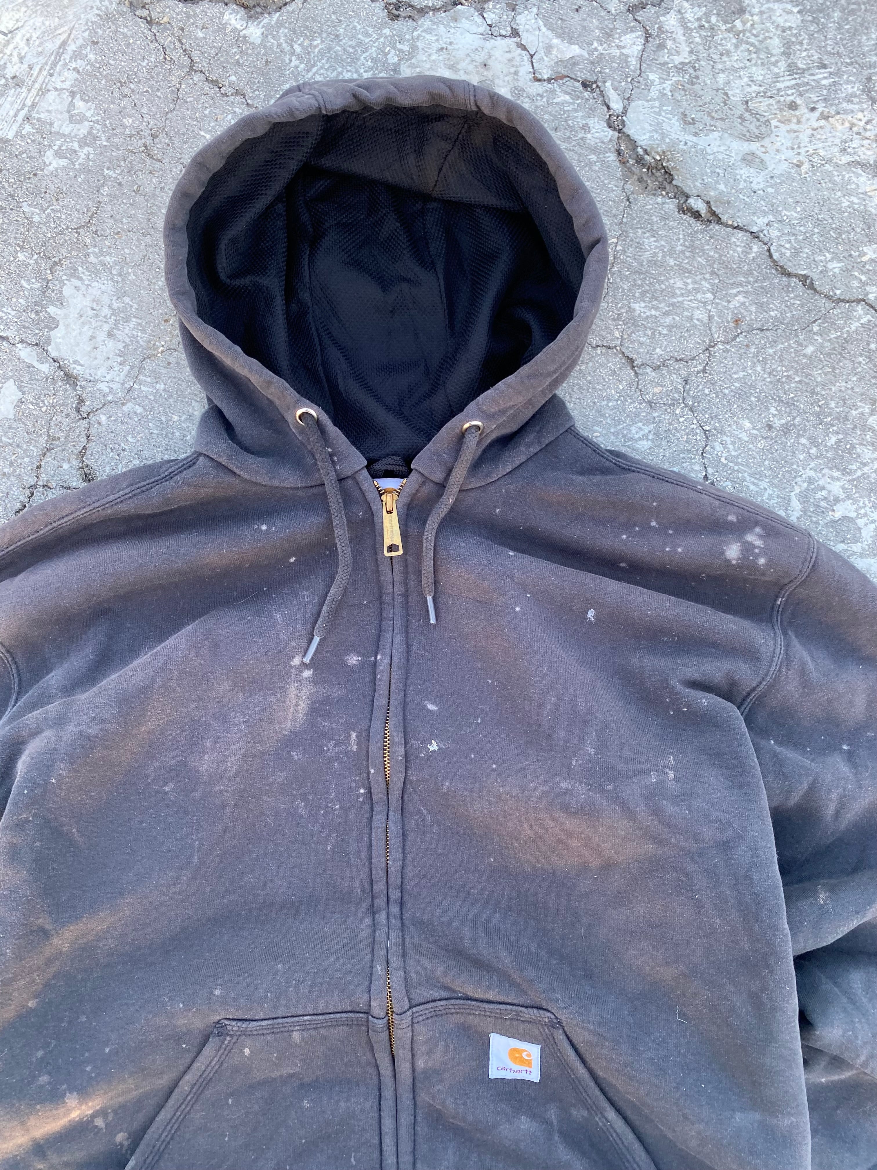 2000’S SUN FADE CARHARTT “GALAXY” THERMAL WAFFLE ZIP HOODIE (L-XL)