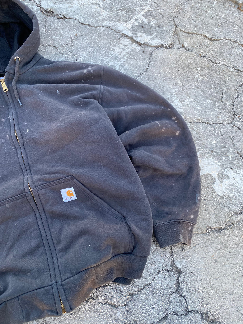 2000’S SUN FADE CARHARTT “GALAXY” THERMAL WAFFLE ZIP HOODIE (L-XL)