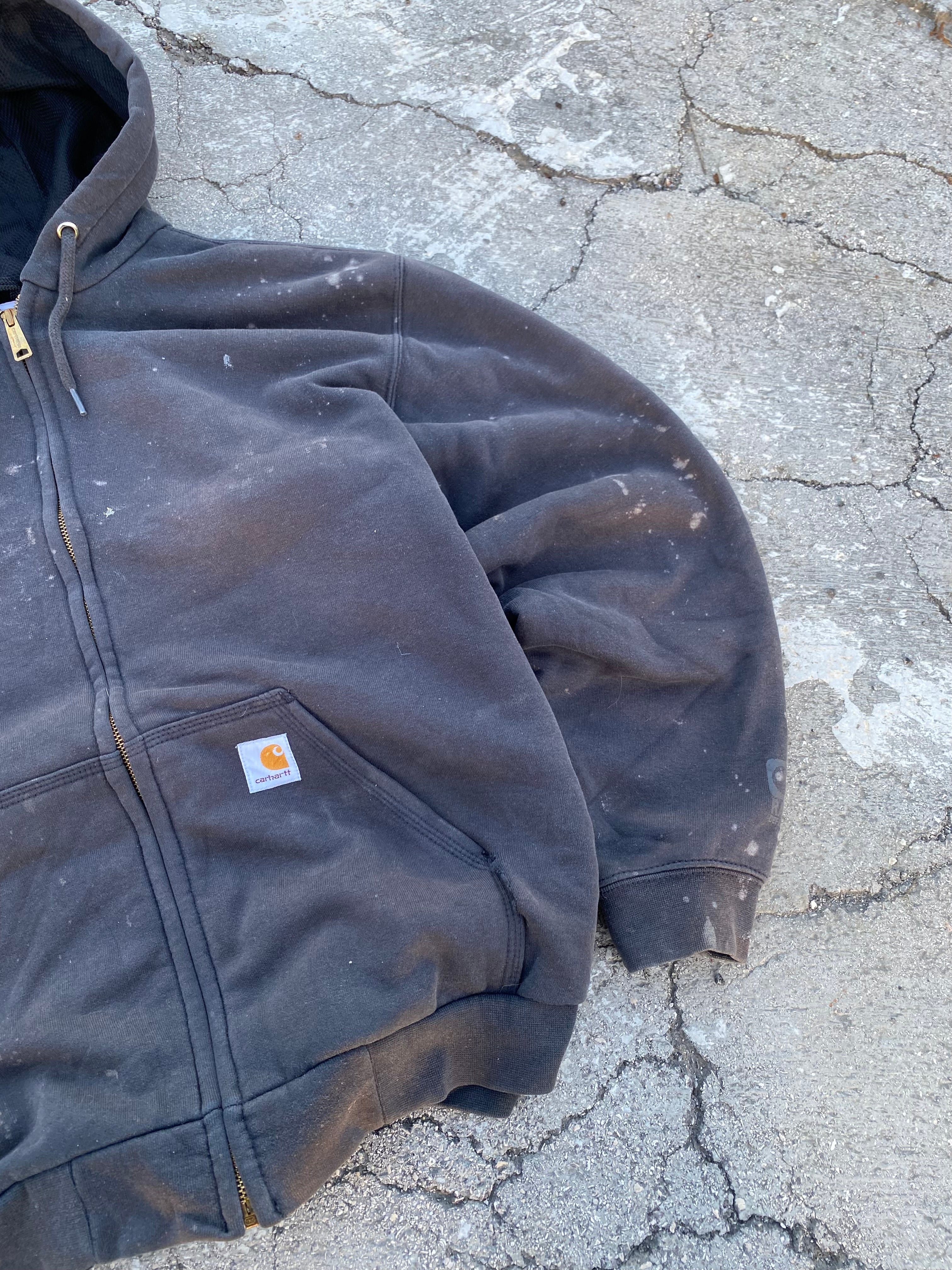 2000’S SUN FADE CARHARTT “GALAXY” THERMAL WAFFLE ZIP HOODIE (L-XL)
