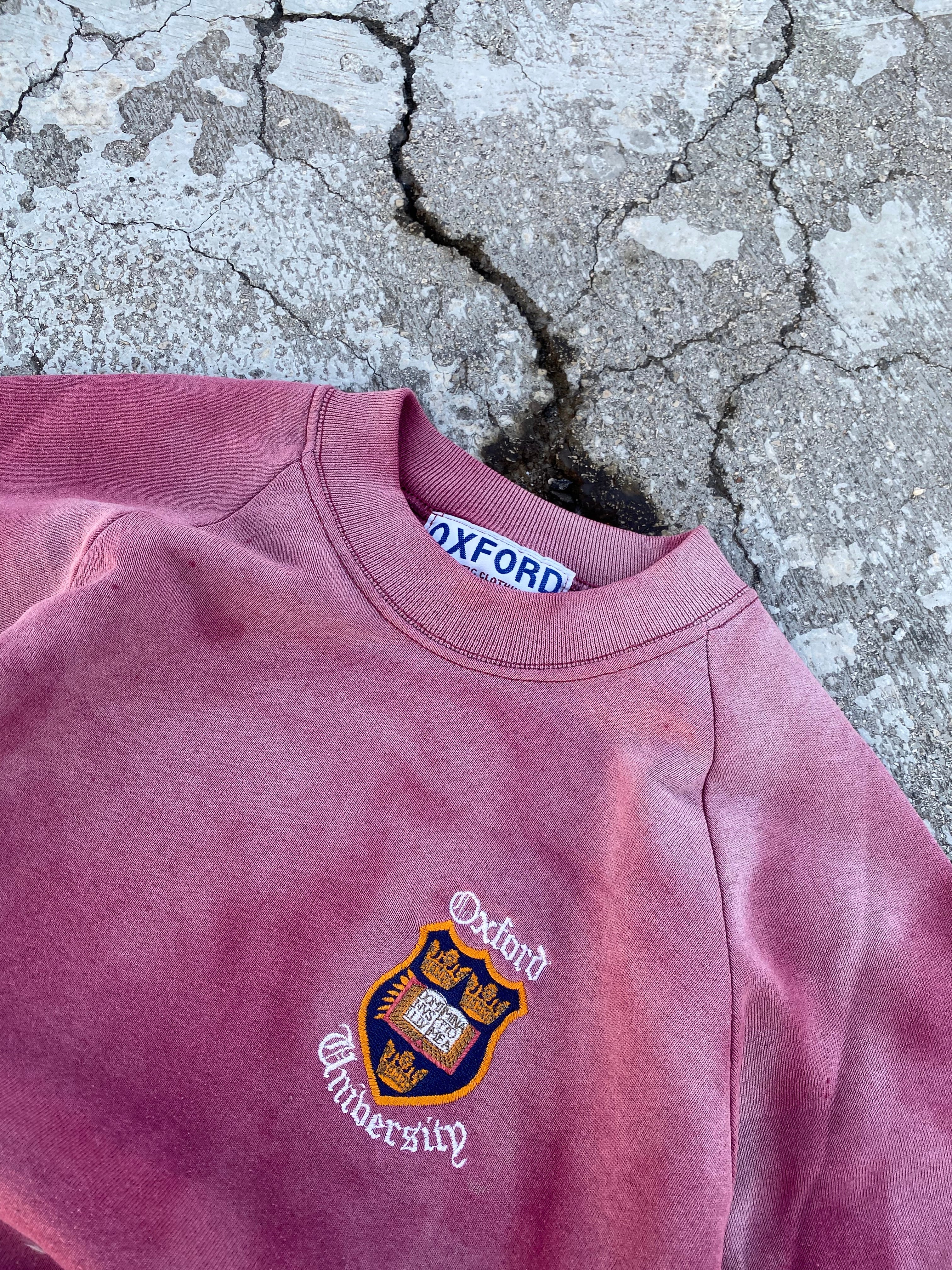 1990’S SUN FADE OXFORD RAGLAN CREWNECK (S)