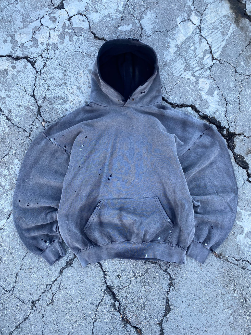 2000’S SUN FADE BLANK DISTRESSING HOODIE (XL)