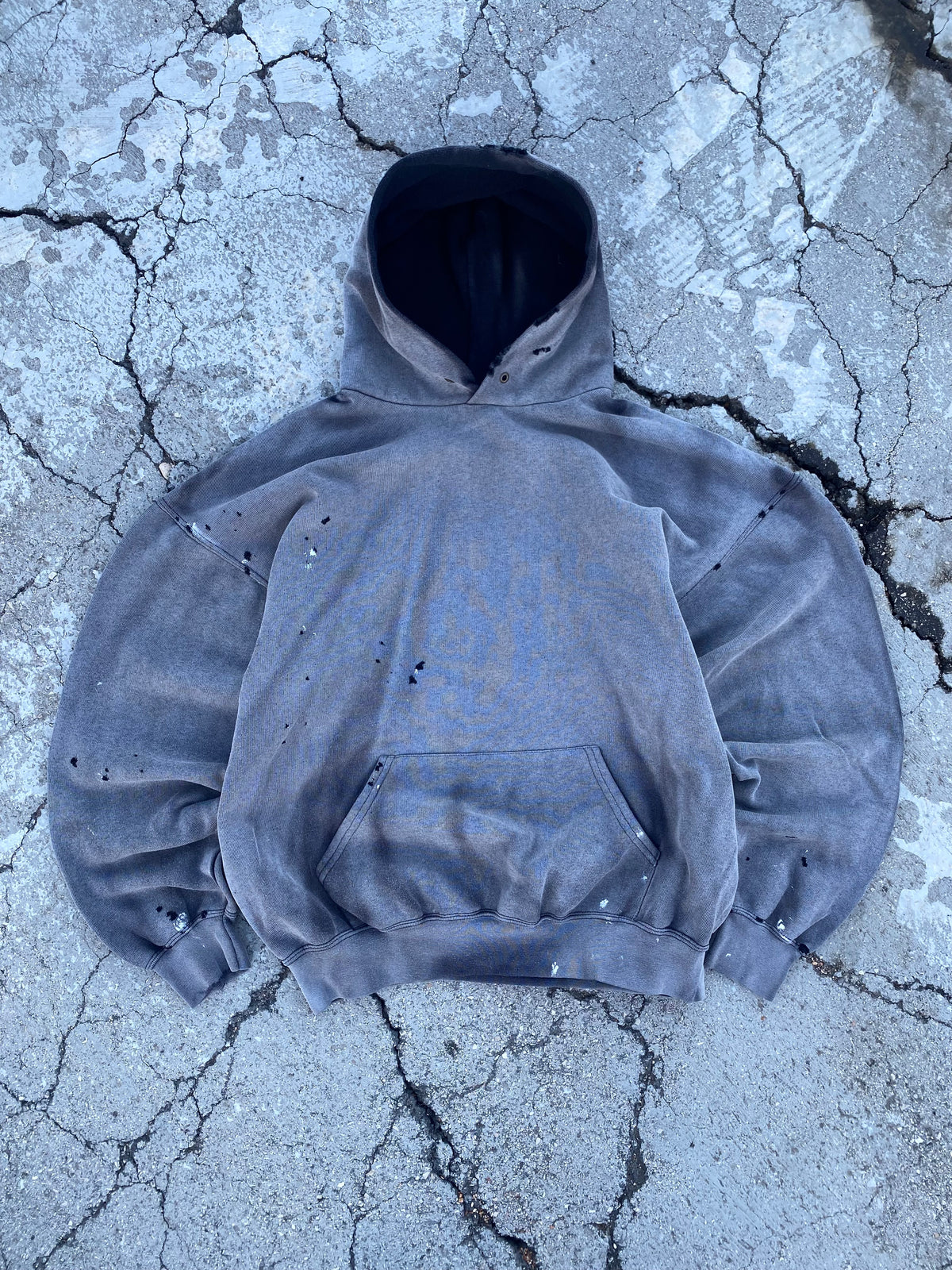 2000’S SUN FADE BLANK DISTRESSING HOODIE (XL)