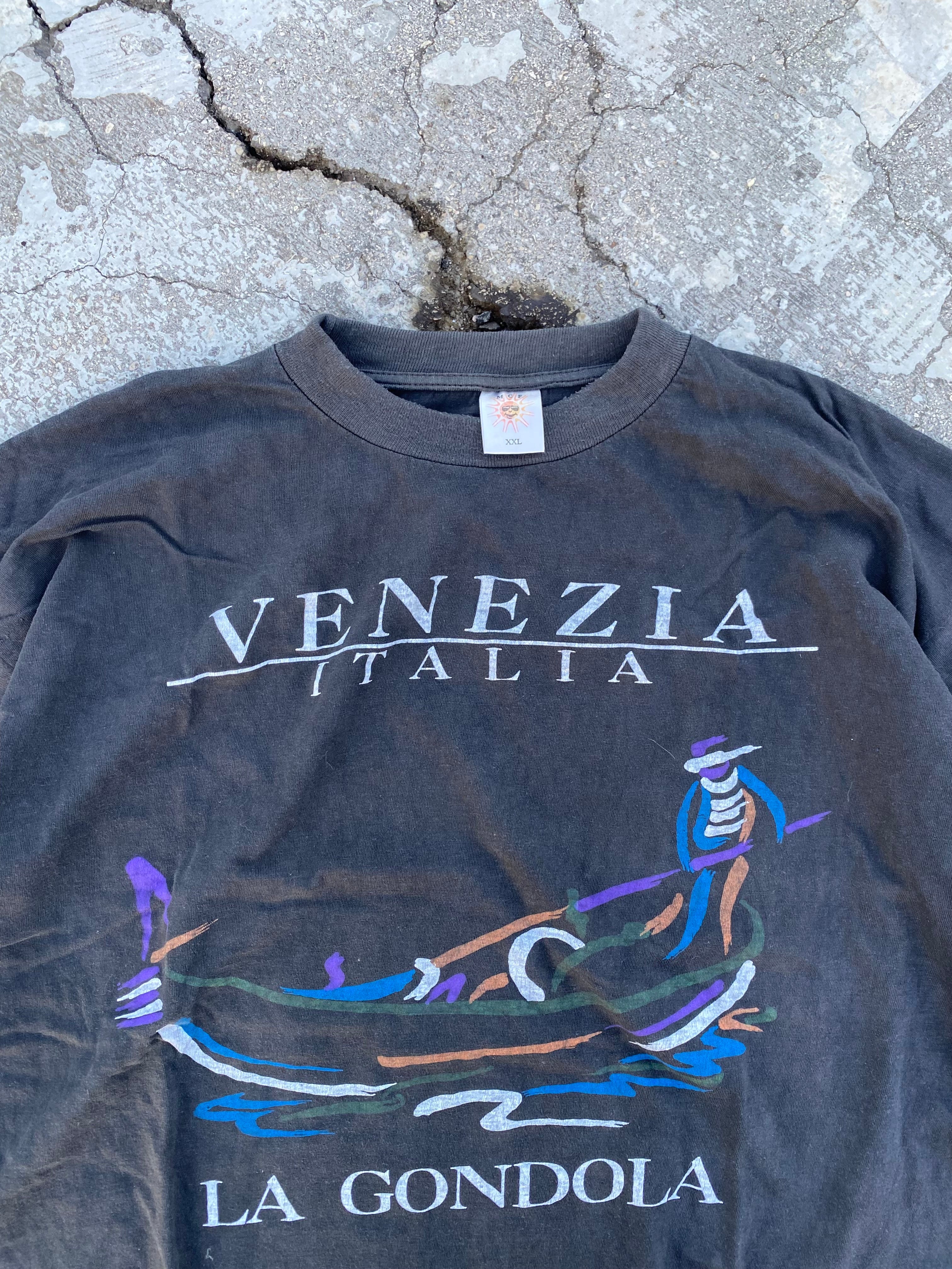 1990’S SOUVENIR VENEZIA “LA GONDOLA” FADED SINGLE STITCH TEE (XXL)