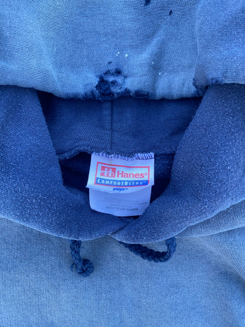 1990’S SUN FADE BLANK BLUE HOODIE (M)