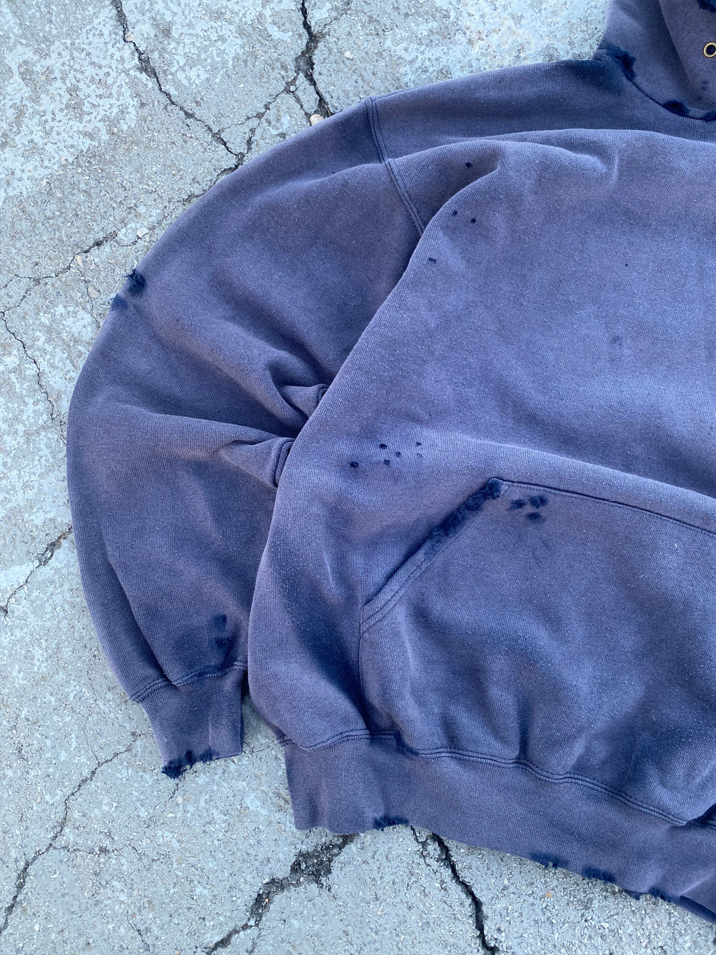 2000’S SUN FADE BLANK NAVY HOODIE (M)
