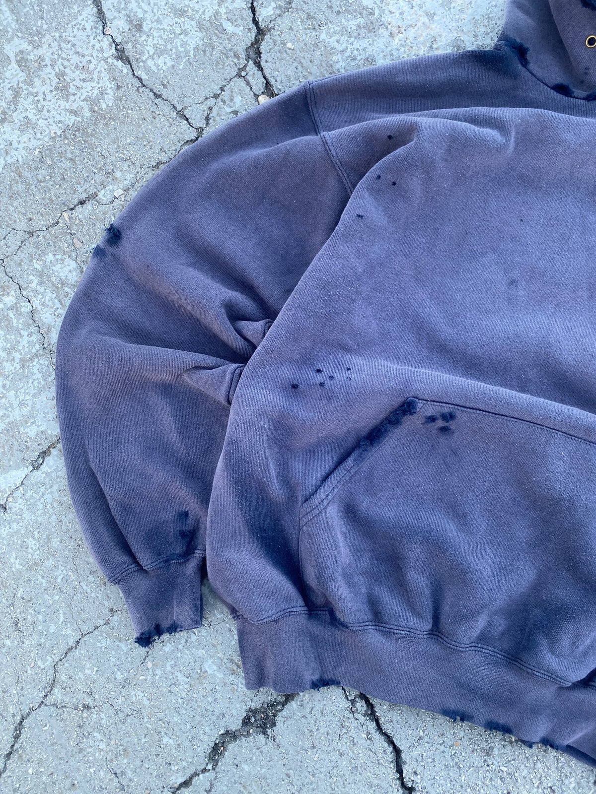 2000’S SUN FADE BLANK NAVY HOODIE (M)